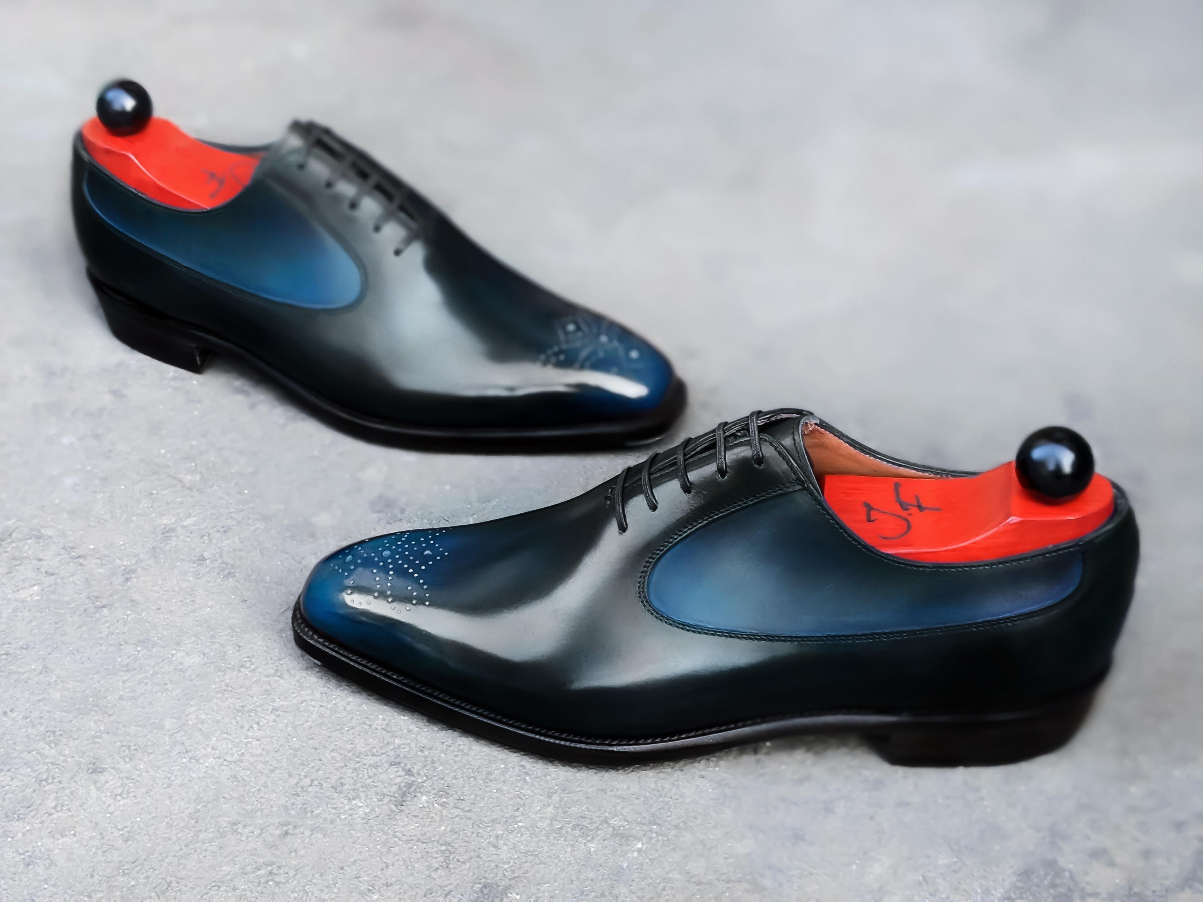 Patina Reverse Lapis Lazuli - MTO - Tacoma-Made To Order Oxfords Custom Patina-J.FitzPatrick Footwear
