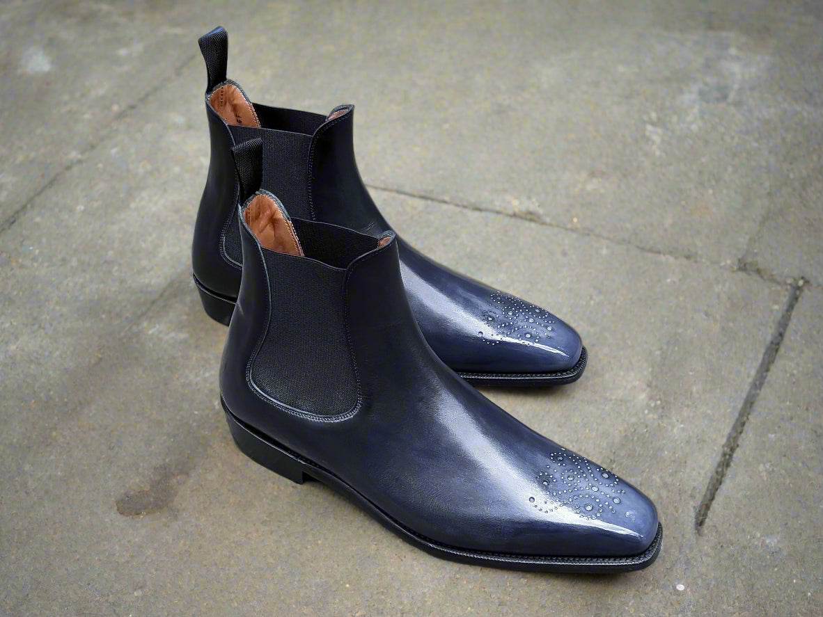 Patina Reverse Moonstone - MTO - Highland-Made To Order Chelsea Boots-J.FitzPatrick Footwear