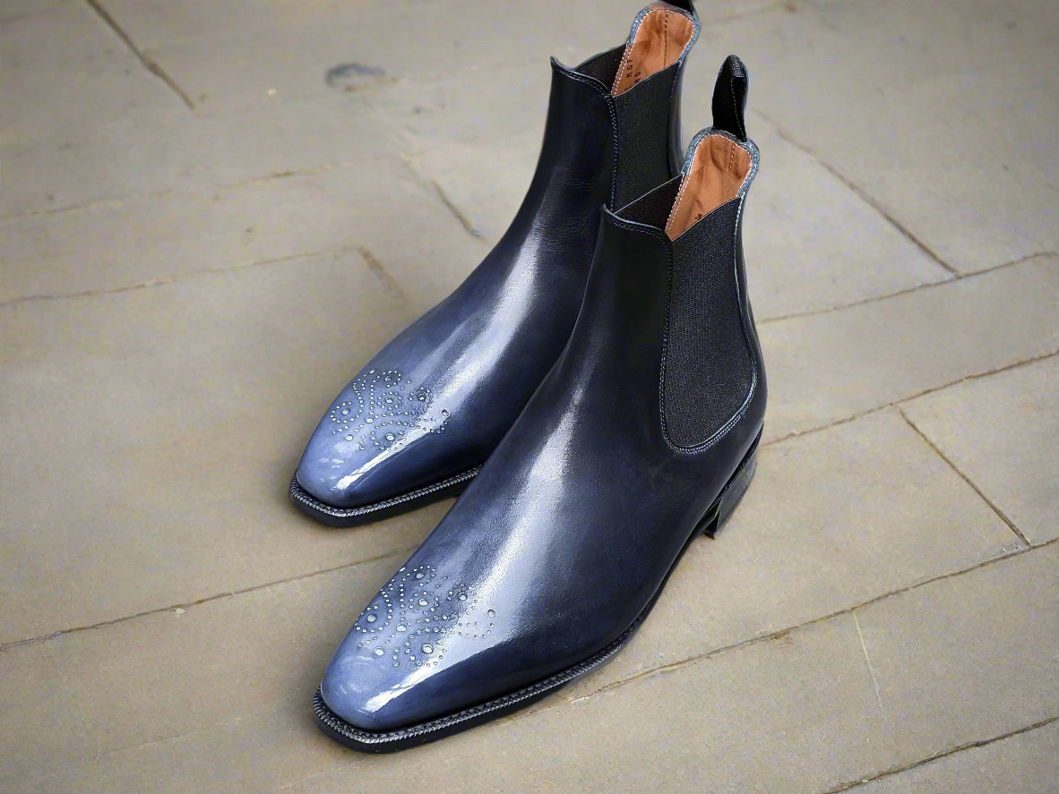 Patina Reverse Moonstone - MTO - Highland-Made To Order Chelsea Boots-J.FitzPatrick Footwear