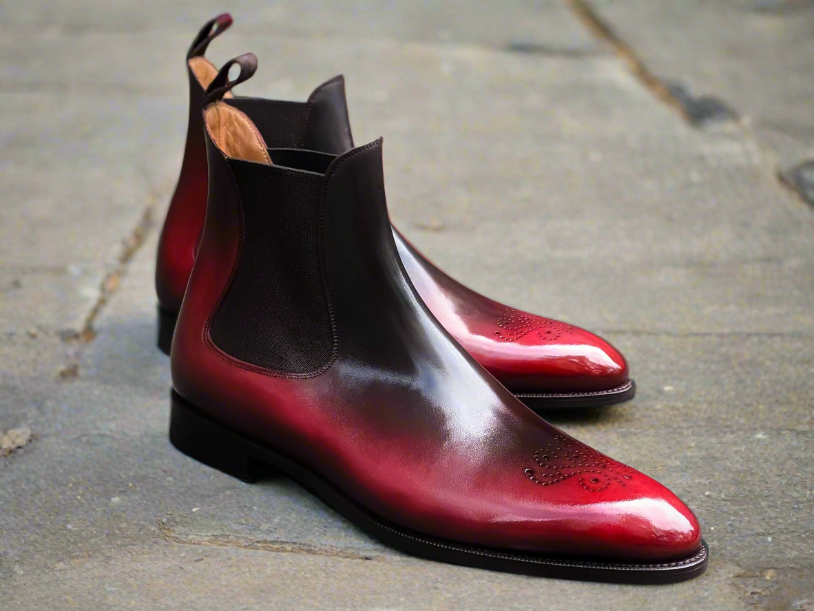 Patina Reverse Red - MTO - Highland-Made To Order Chelsea Boots-J.FitzPatrick Footwear