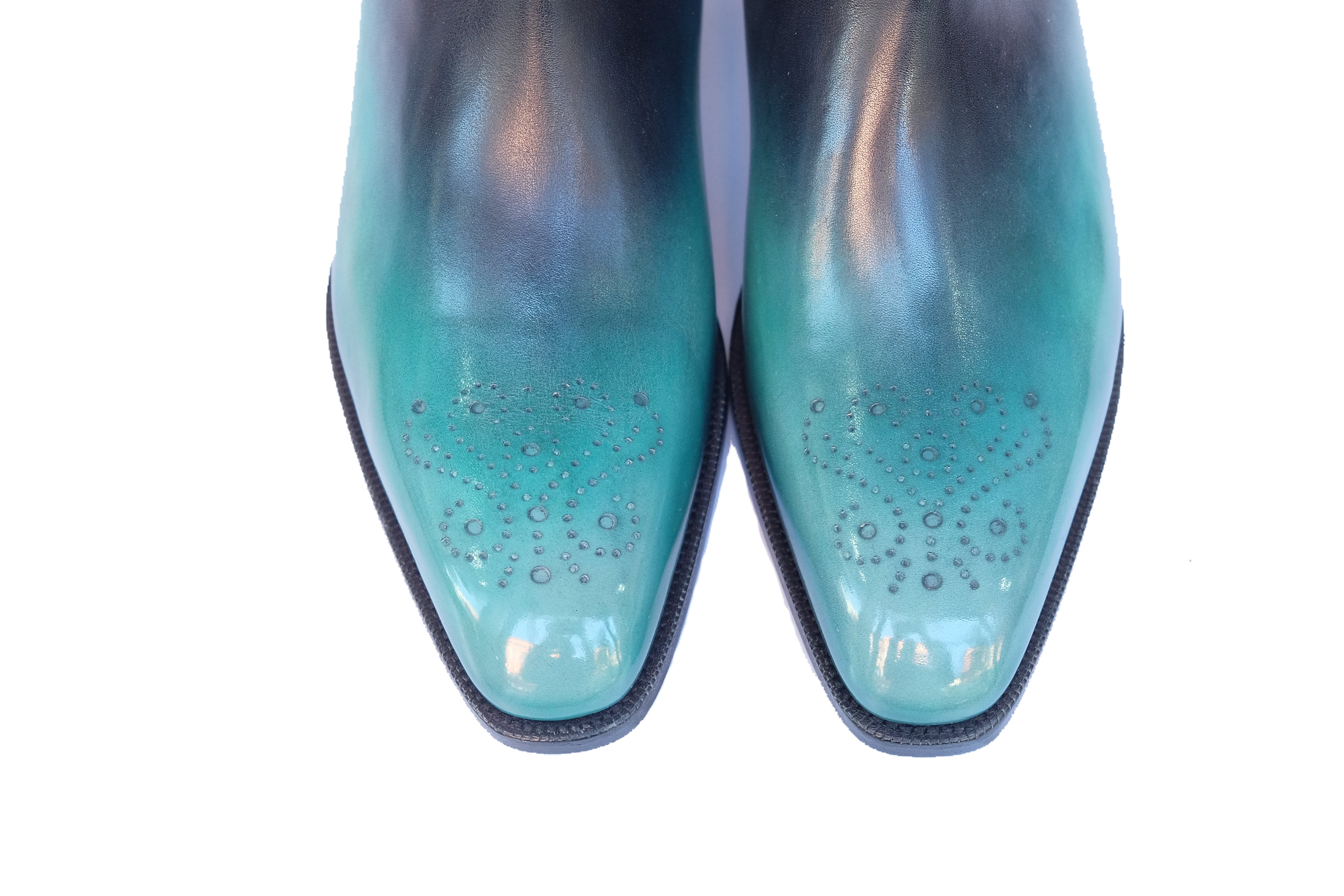 Patina Reverse Teal - MTO - Highland-Made To Order Chelsea Boots-J.FitzPatrick Footwear