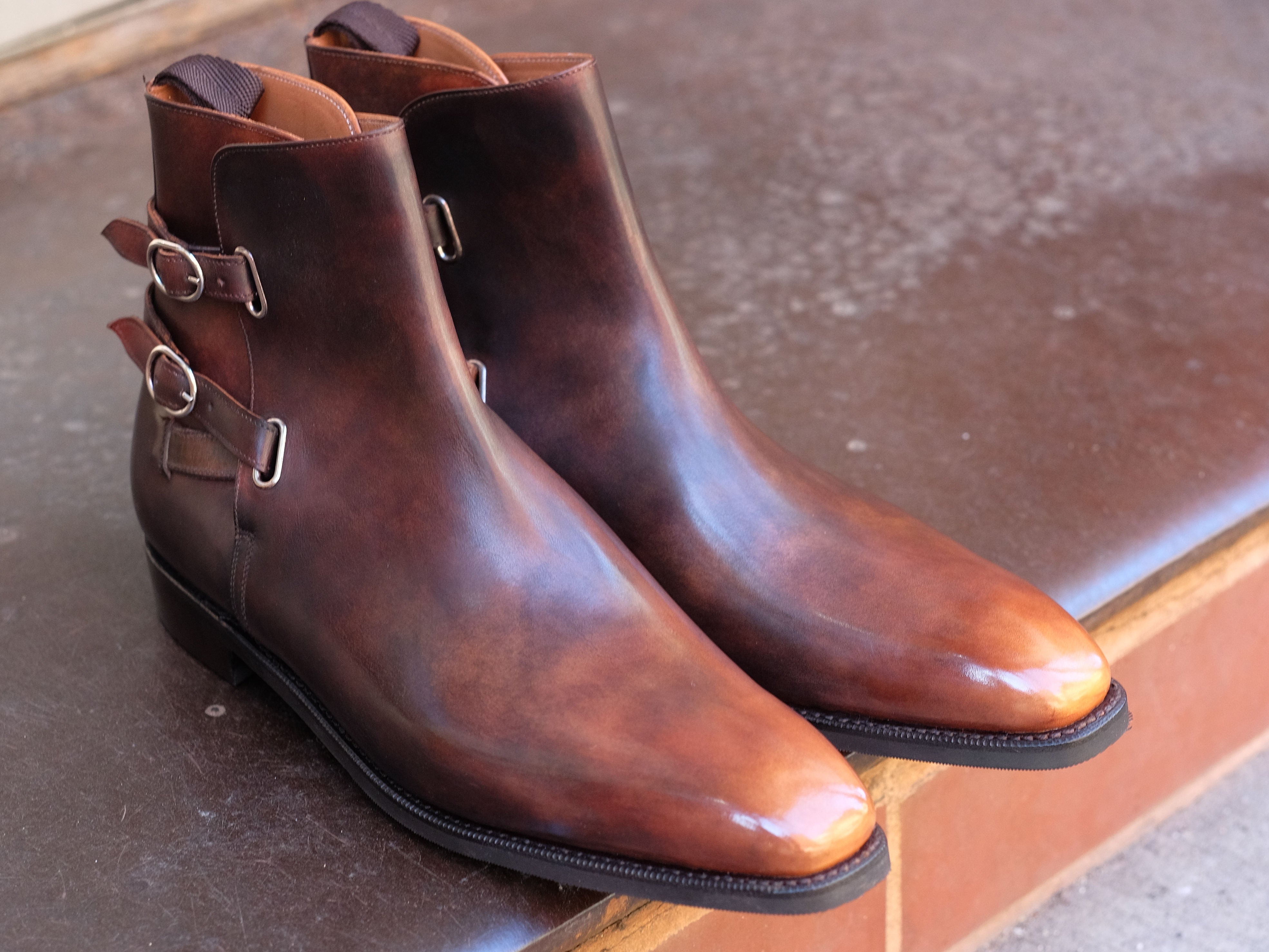 Patina Reverse Tiger's Eye - MTO - Genesee-Made To Order Jodhpur Boots-J.FitzPatrick Footwear