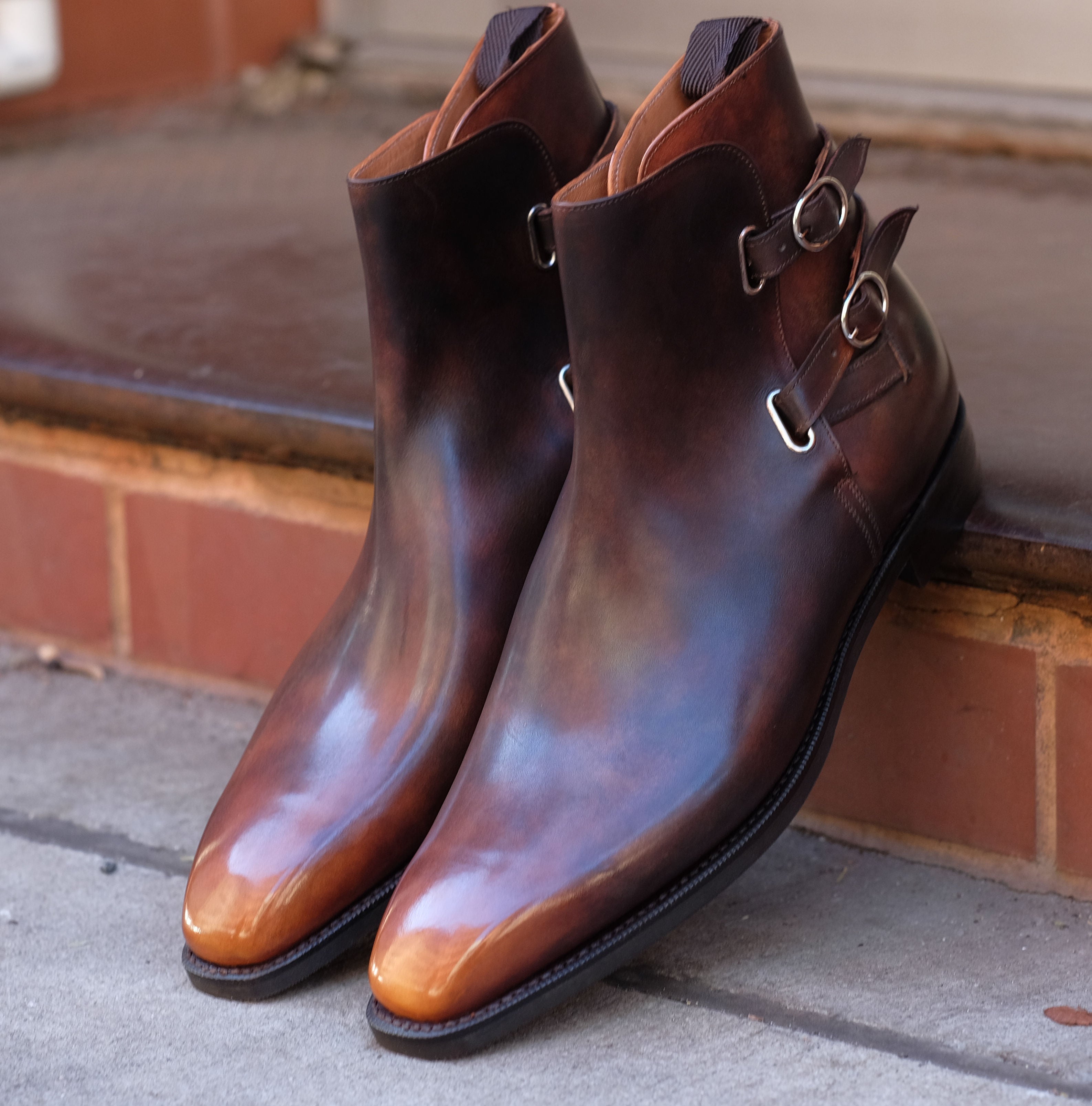 Patina Reverse Tiger's Eye - MTO - Genesee-Made To Order Jodhpur Boots-J.FitzPatrick Footwear