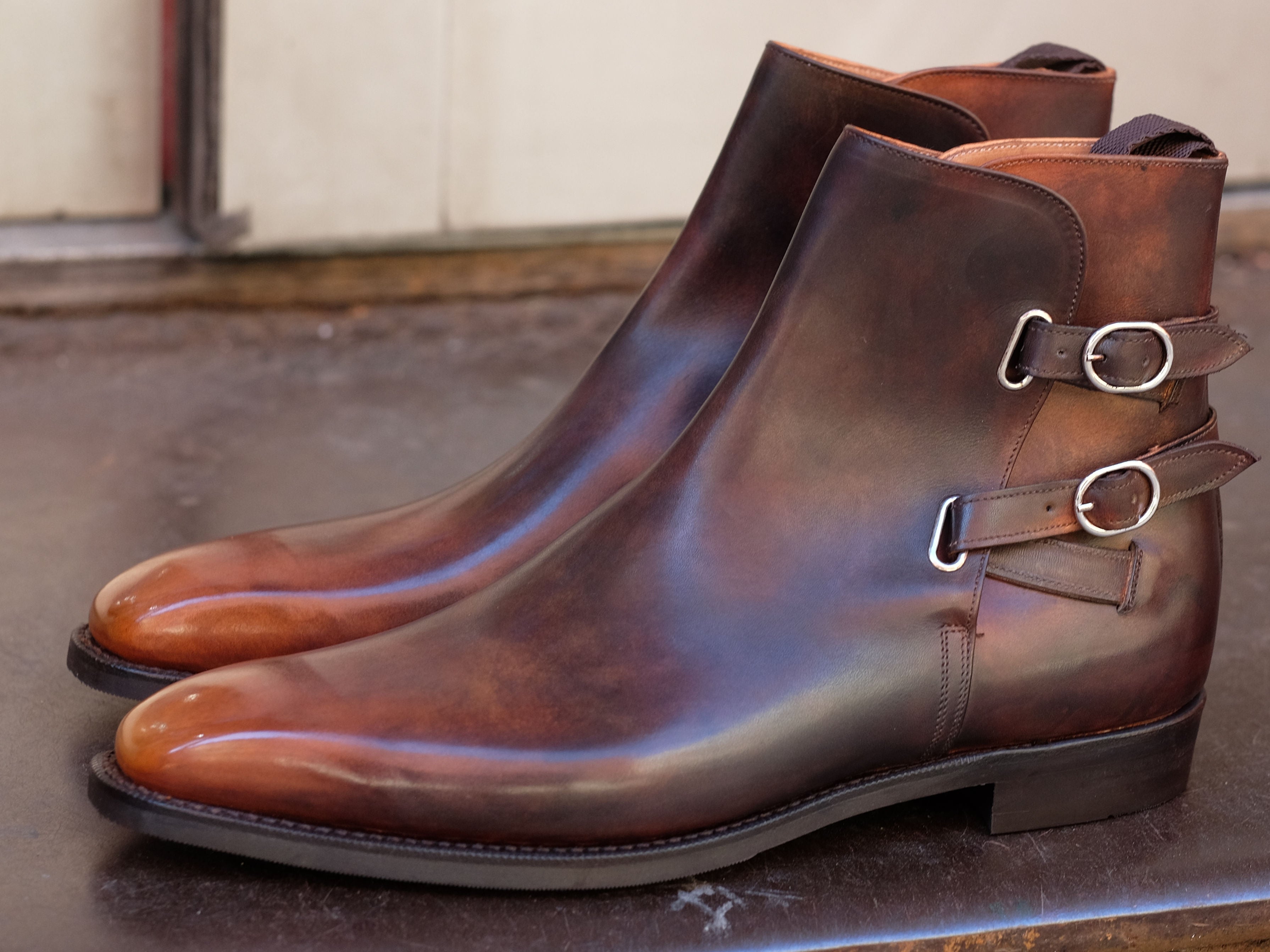 Patina Reverse Tiger's Eye - MTO - Genesee-Made To Order Jodhpur Boots-J.FitzPatrick Footwear