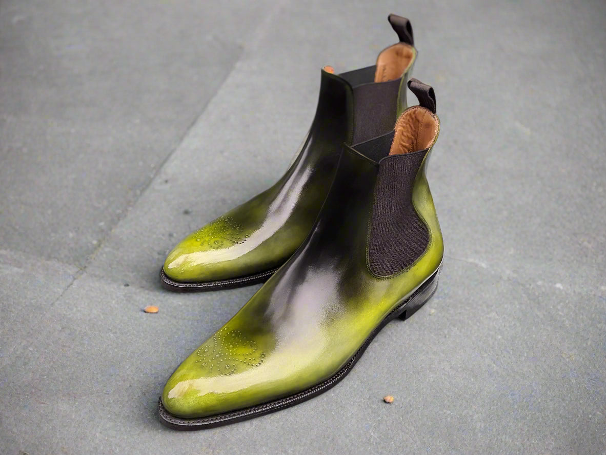 Patina Reverse Yellow - MTO - Highland-Made To Order Chelsea Boots-J.FitzPatrick Footwear