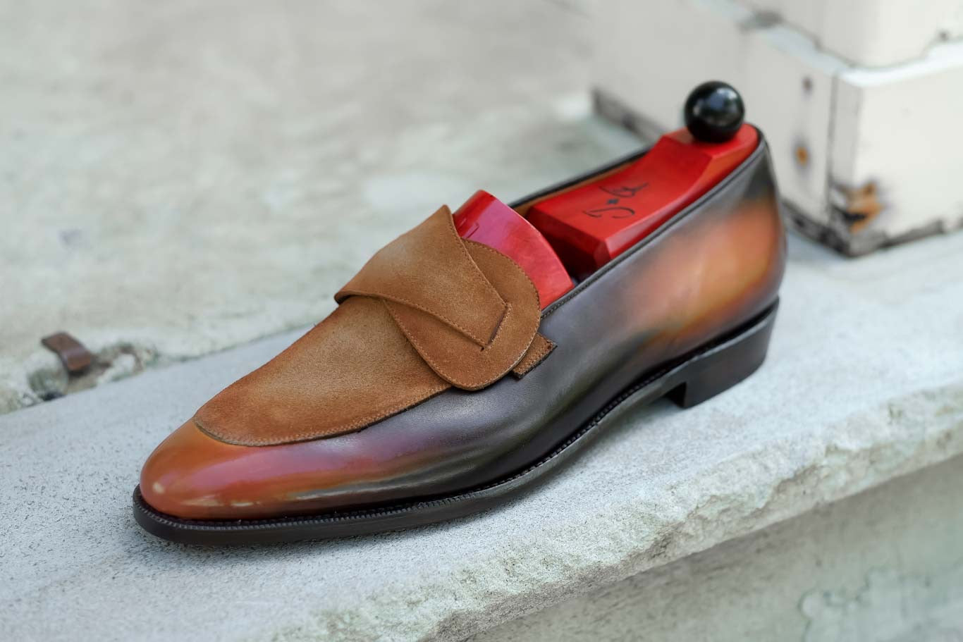 Patina Tan - MTO - Meridian-Made To Order Butterfly Loafer Custom Patina-J.FitzPatrick Footwear