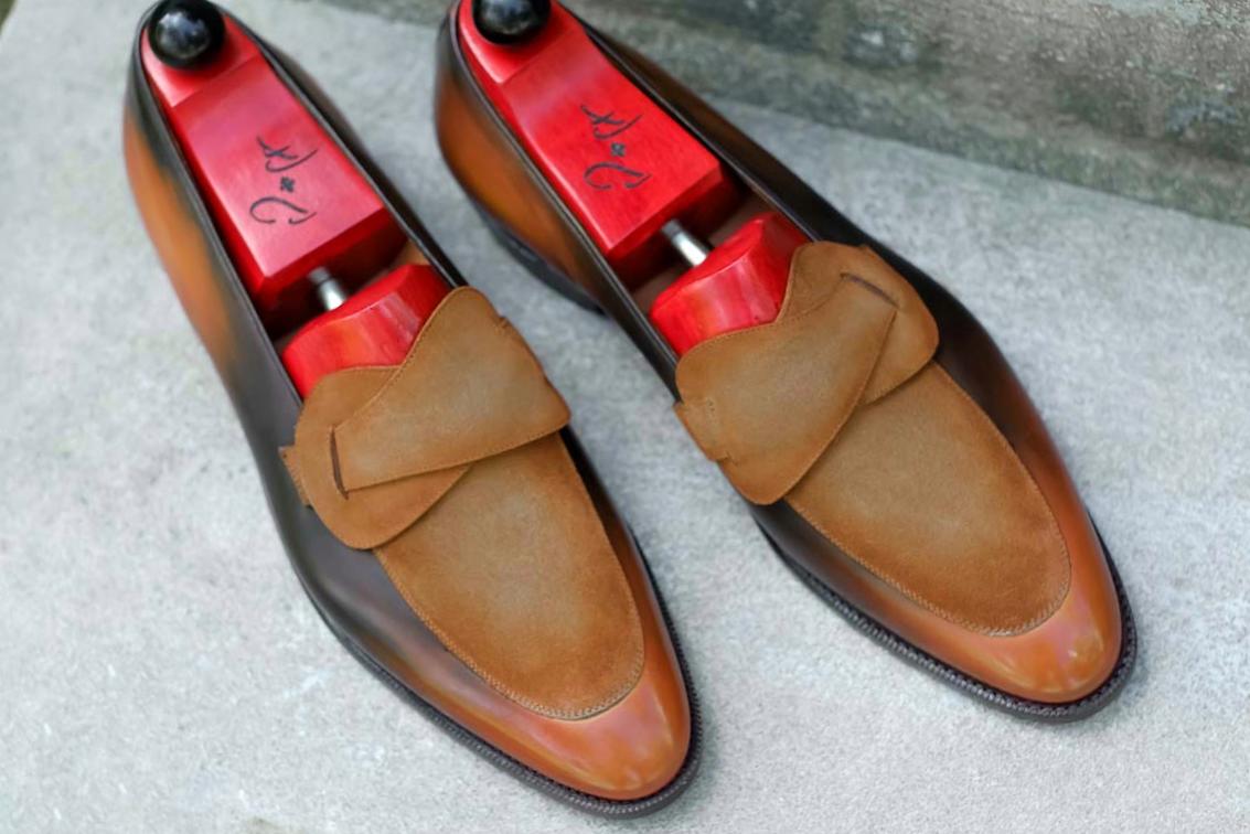 Patina Tan - MTO - Meridian-Made To Order Butterfly Loafer Custom Patina-J.FitzPatrick Footwear