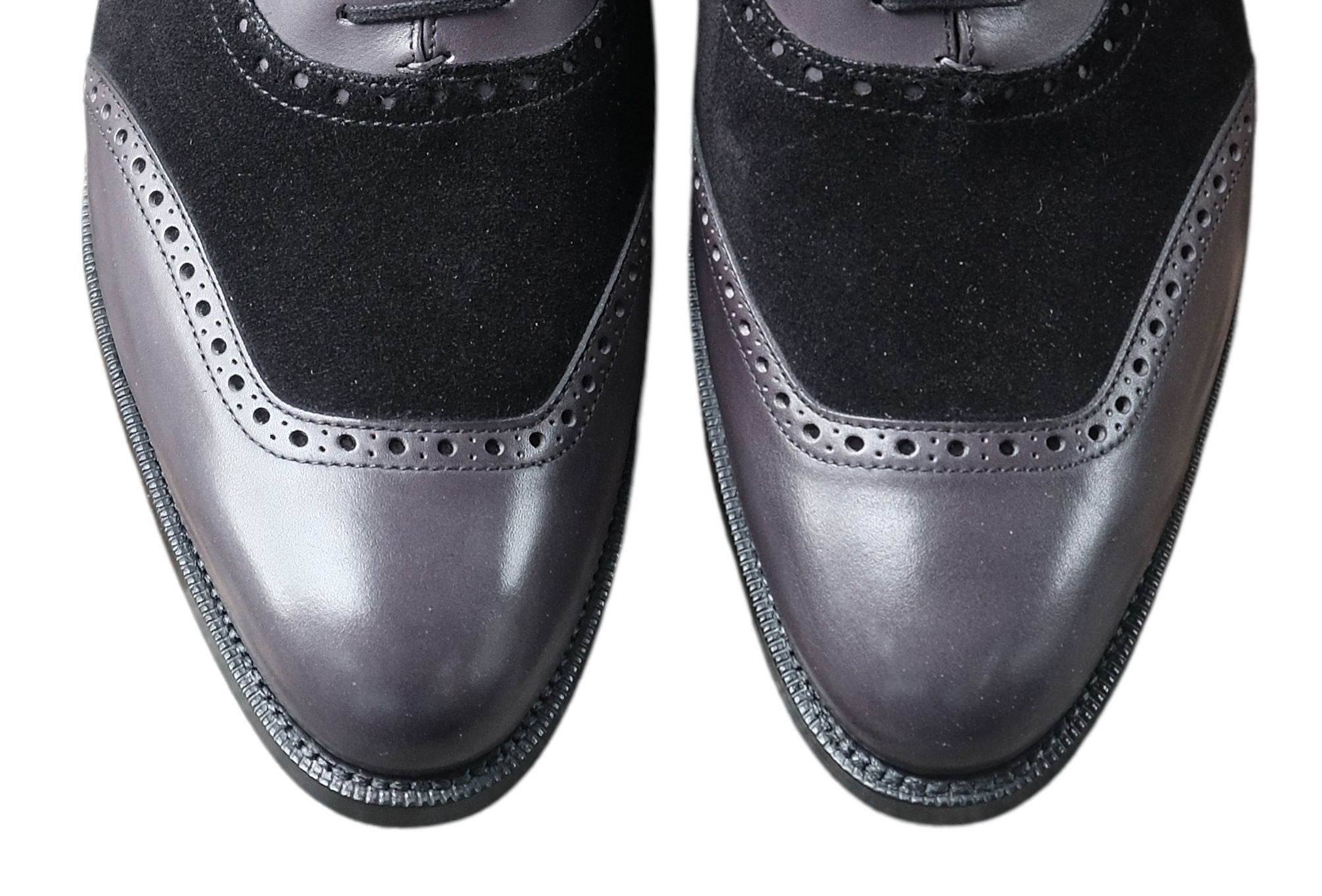 Pinehurst - MTO - Shaded Grey Calf / Black Suede - TMG Last - Single Leather Sole-Made To Order Lace Laceup Balmoral Boot Brogue-J.FitzPatrick Footwear