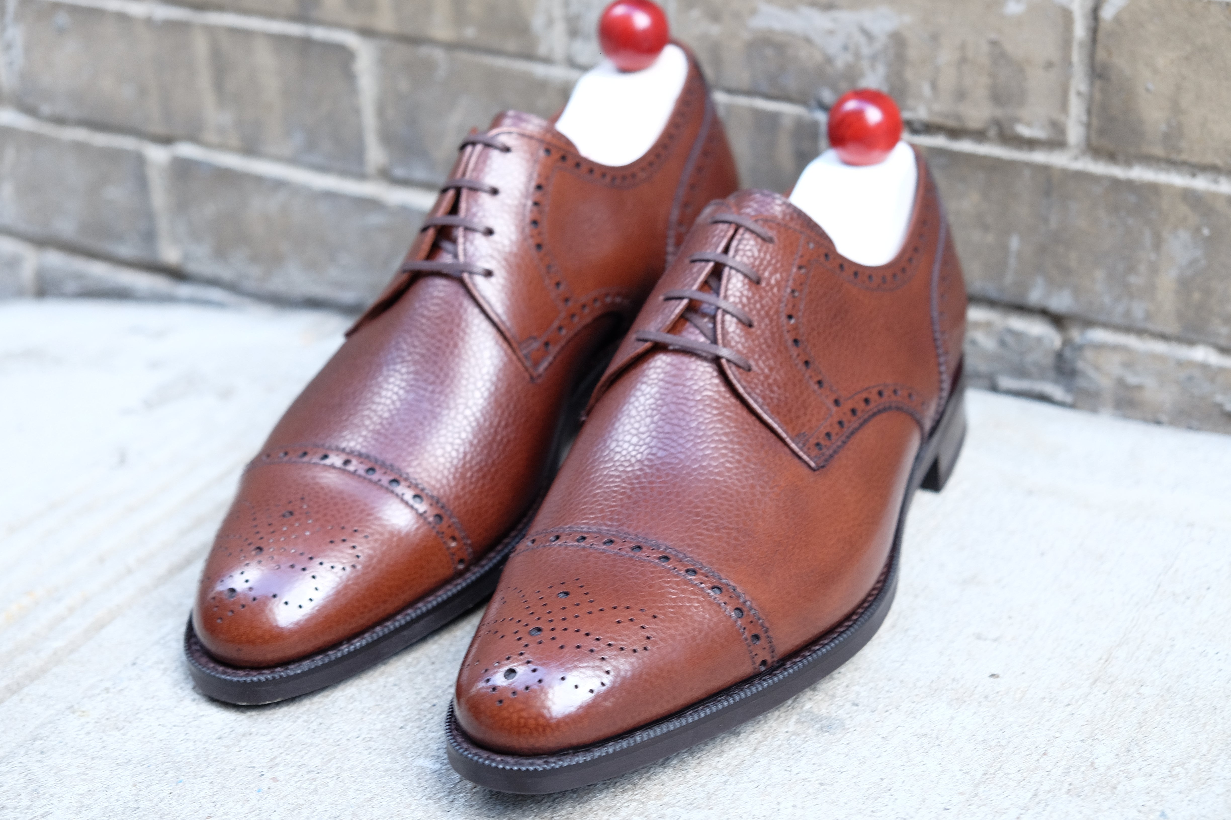 Ponderay - MTO - Mid Brown Grain-Made To Order Derbies Derby Captoe Cap Toe Brogue-J.FitzPatrick Footwear