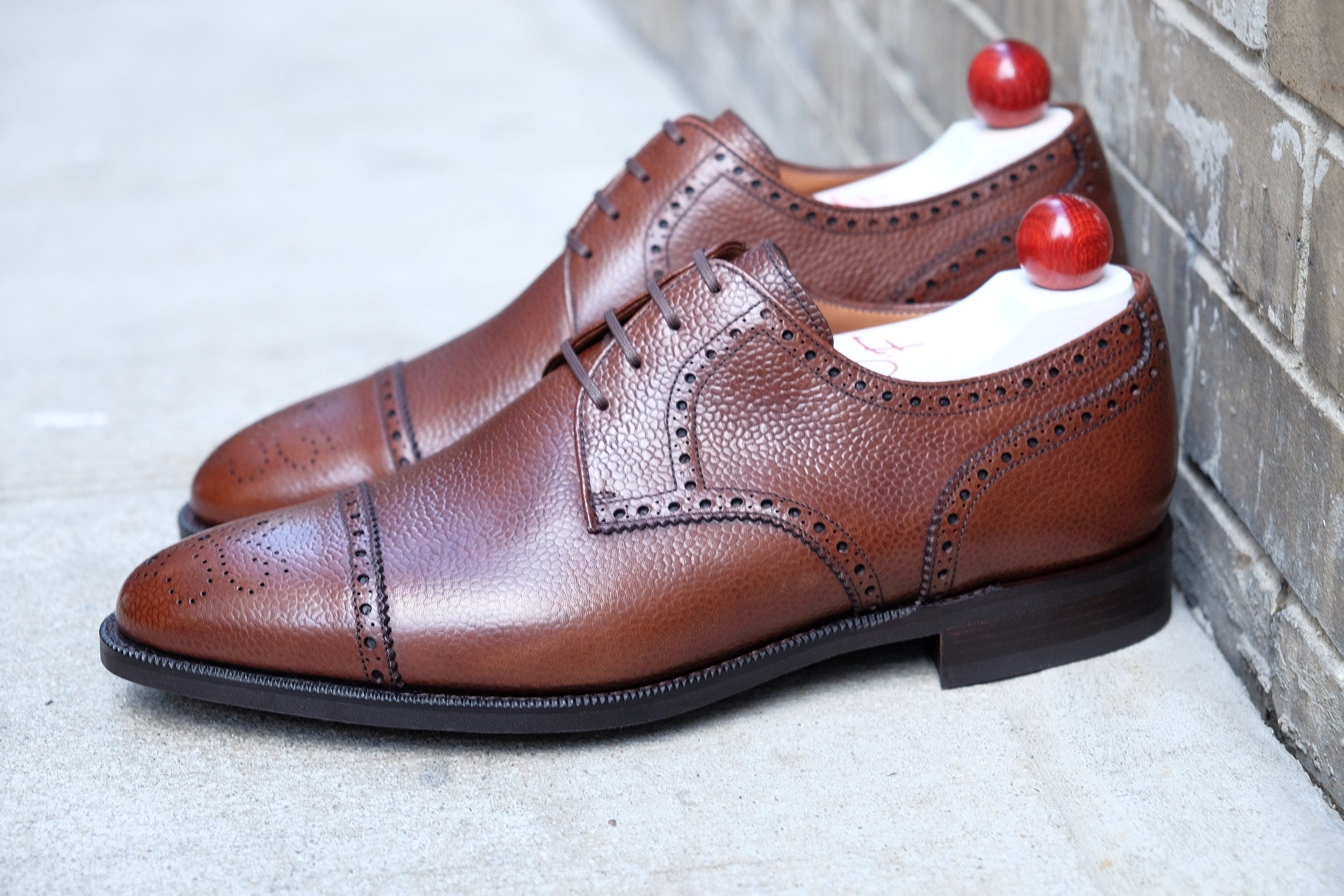 Ponderay - MTO - Mid Brown Grain-Made To Order Derbies Derby Captoe Cap Toe Brogue-J.FitzPatrick Footwear