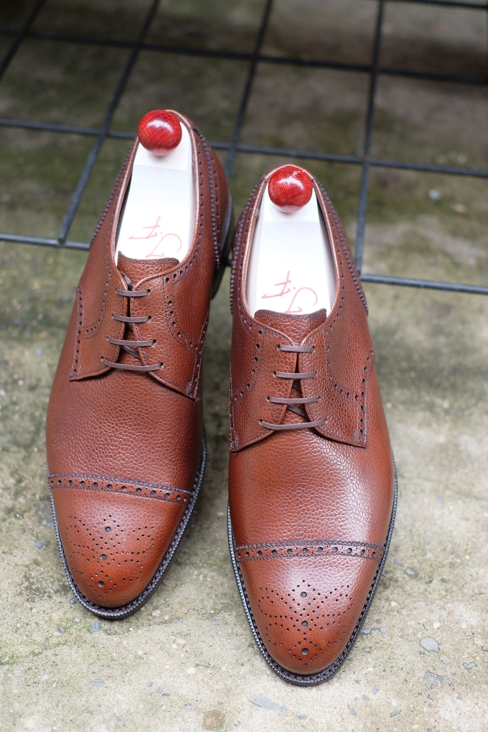 Ponderay - MTO - Mid Brown Grain-Made To Order Derbies Derby Captoe Cap Toe Brogue-J.FitzPatrick Footwear