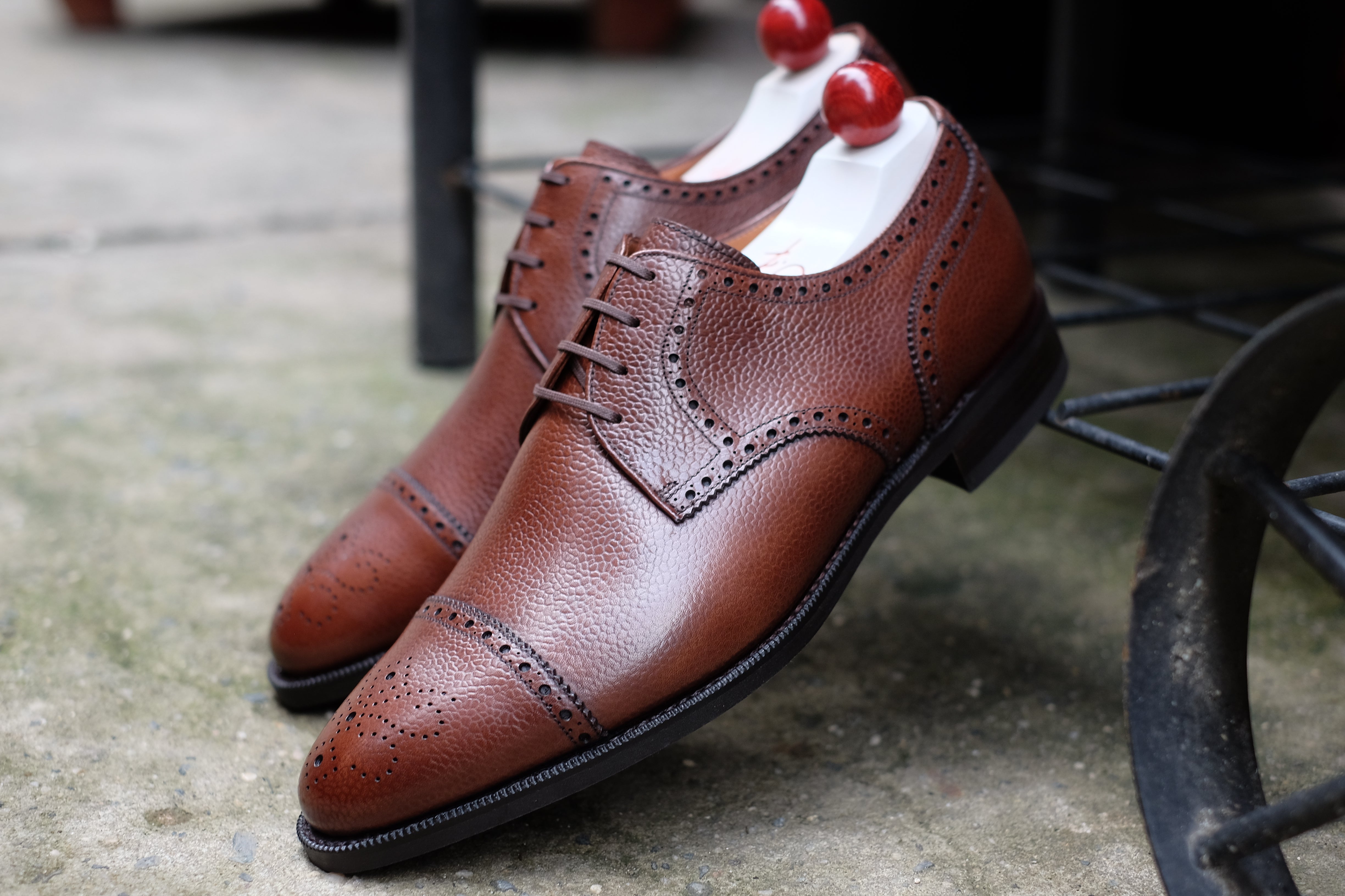 Ponderay - MTO - Mid Brown Grain-Made To Order Derbies Derby Captoe Cap Toe Brogue-J.FitzPatrick Footwear