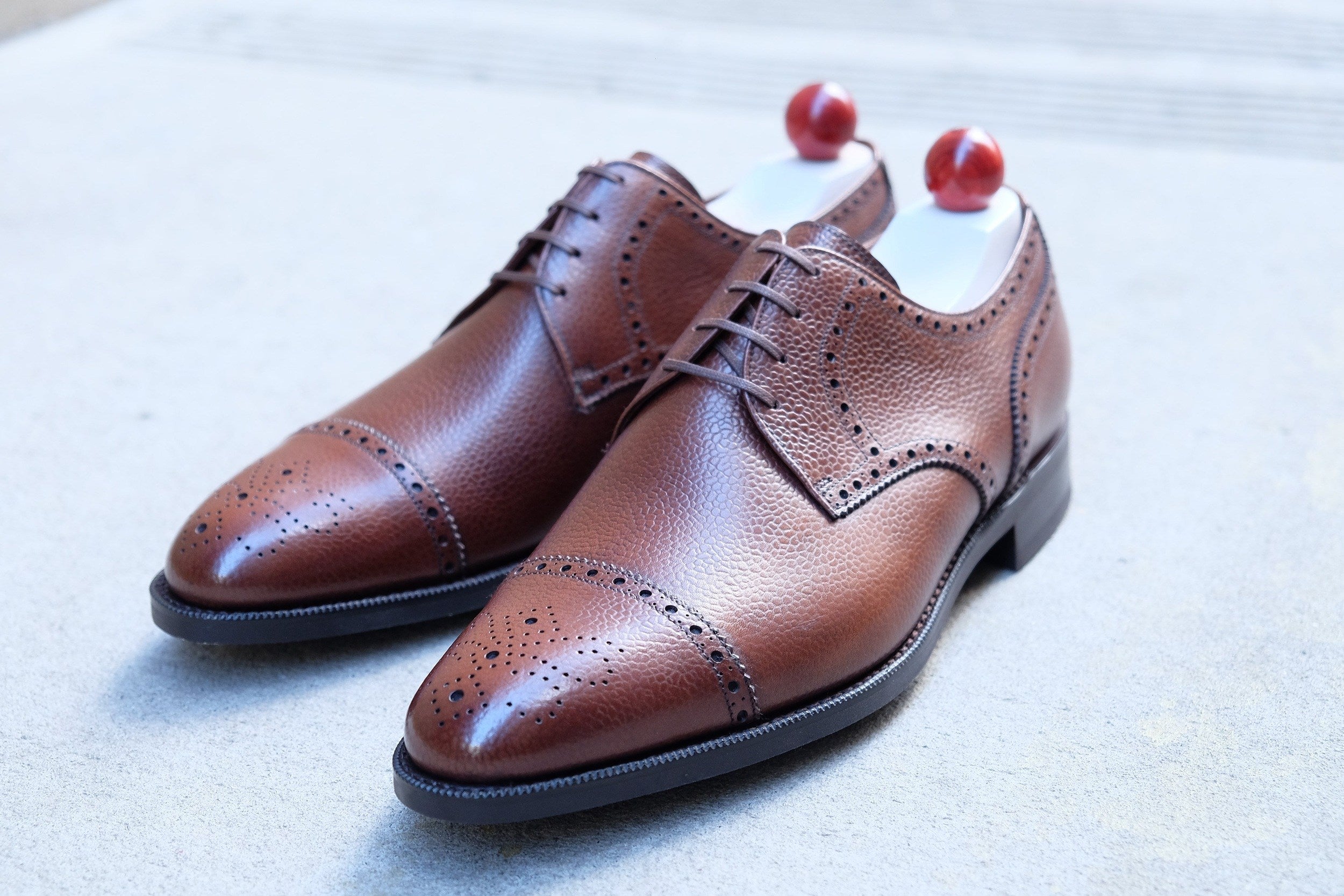 Ponderay - MTO - Mid Brown Grain-Made To Order Derbies Derby Captoe Cap Toe Brogue-J.FitzPatrick Footwear