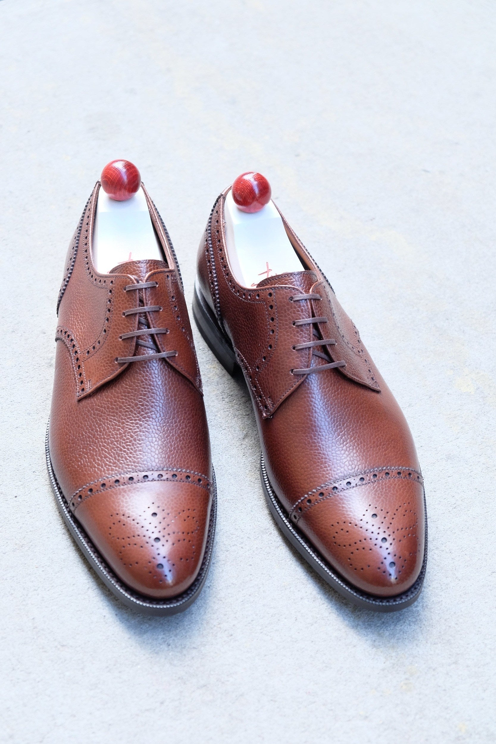 Ponderay - MTO - Mid Brown Grain-Made To Order Derbies Derby Captoe Cap Toe Brogue-J.FitzPatrick Footwear
