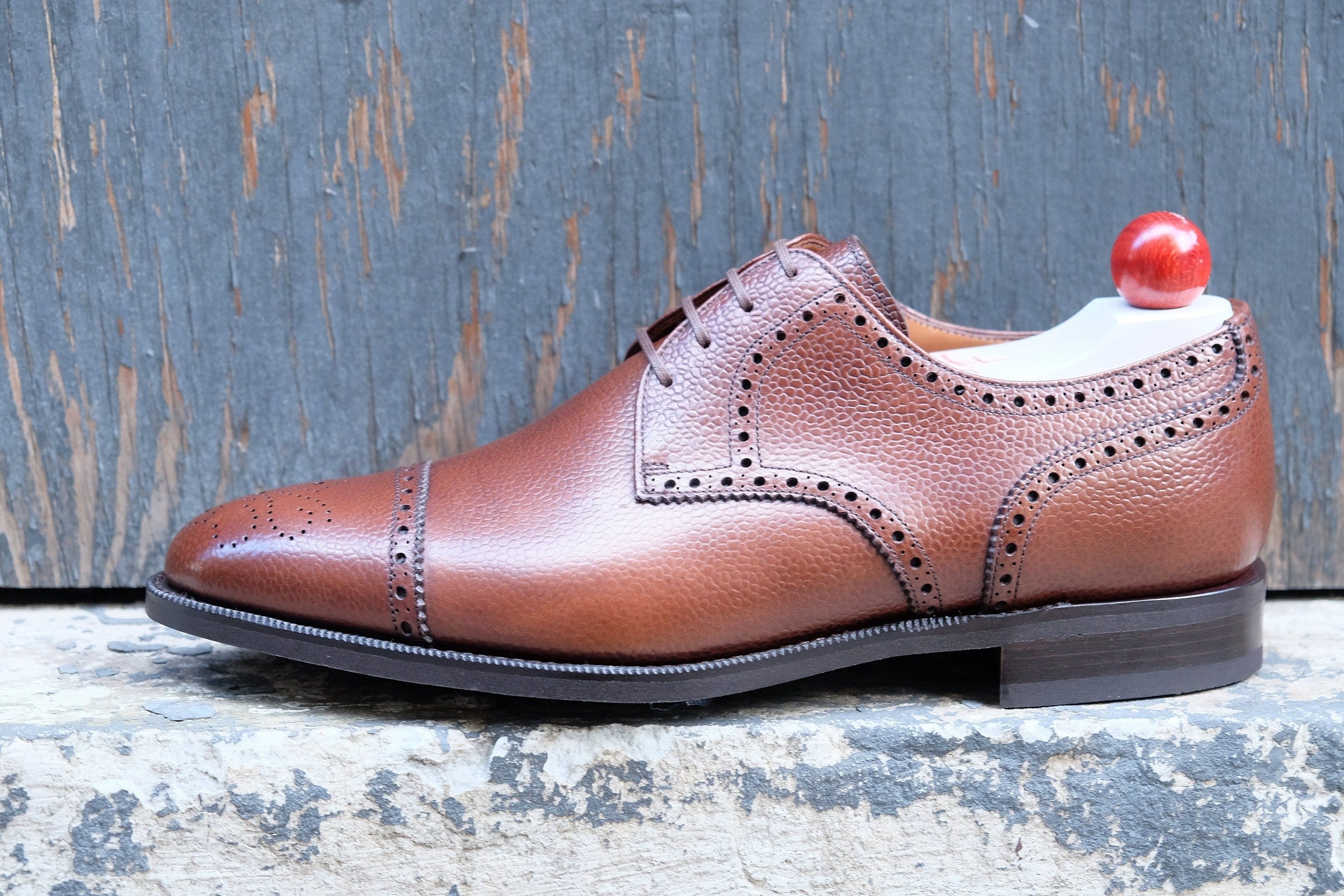 Ponderay - MTO - Mid Brown Grain-Made To Order Derbies Derby Captoe Cap Toe Brogue-J.FitzPatrick Footwear