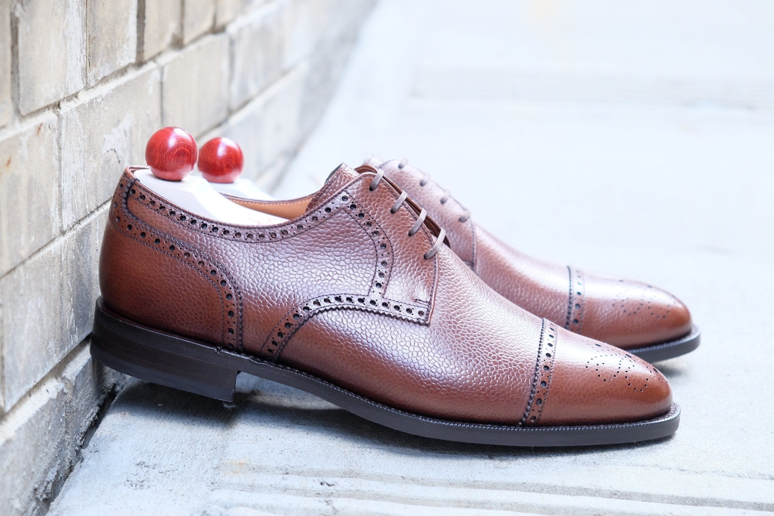 Ponderay - MTO - Mid Brown Grain-Made To Order Derbies Derby Captoe Cap Toe Brogue-J.FitzPatrick Footwear