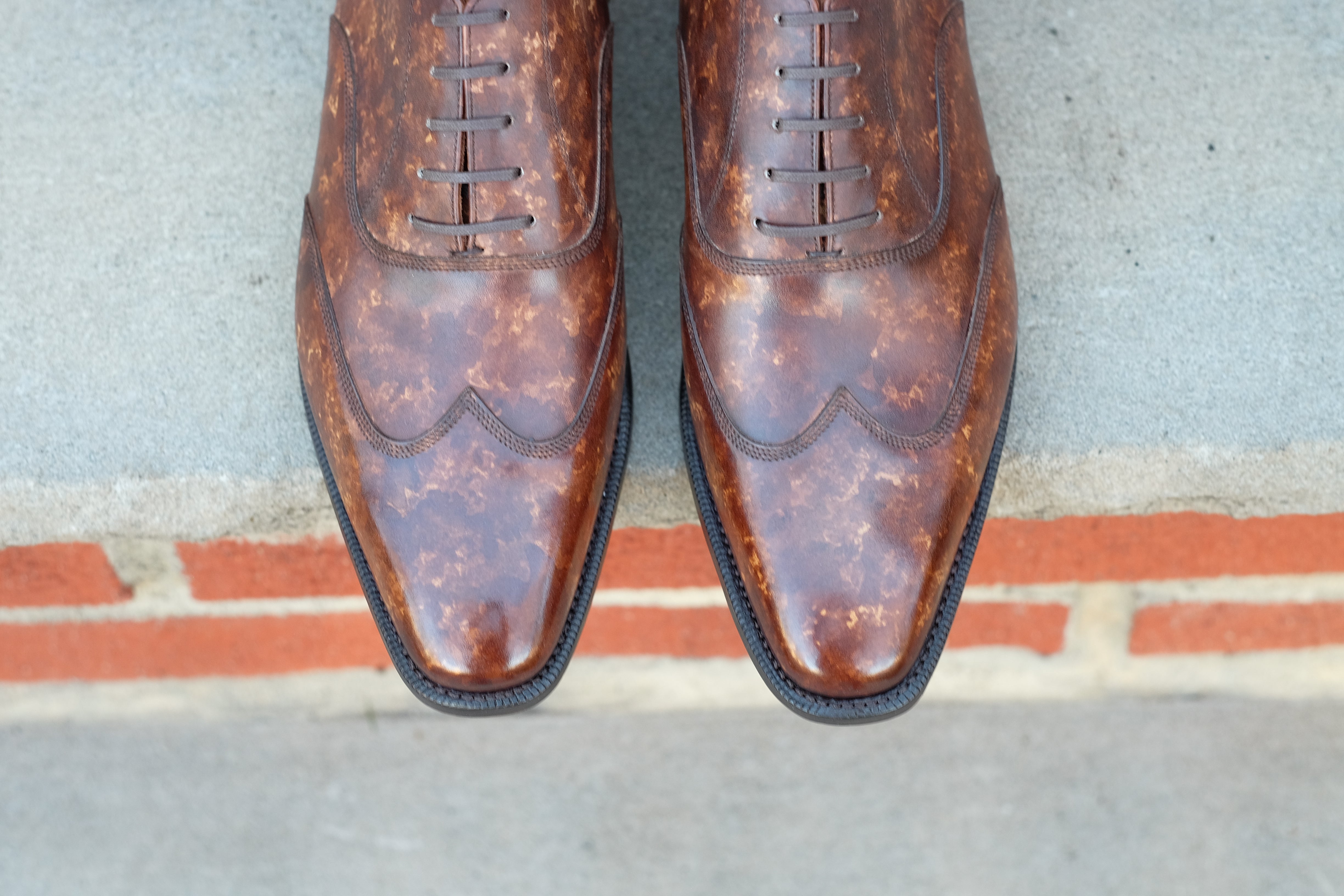 Pullman - Copper Marble Patina - PRE ORDER-Austerity Brogue Oxfords-J.FitzPatrick Footwear