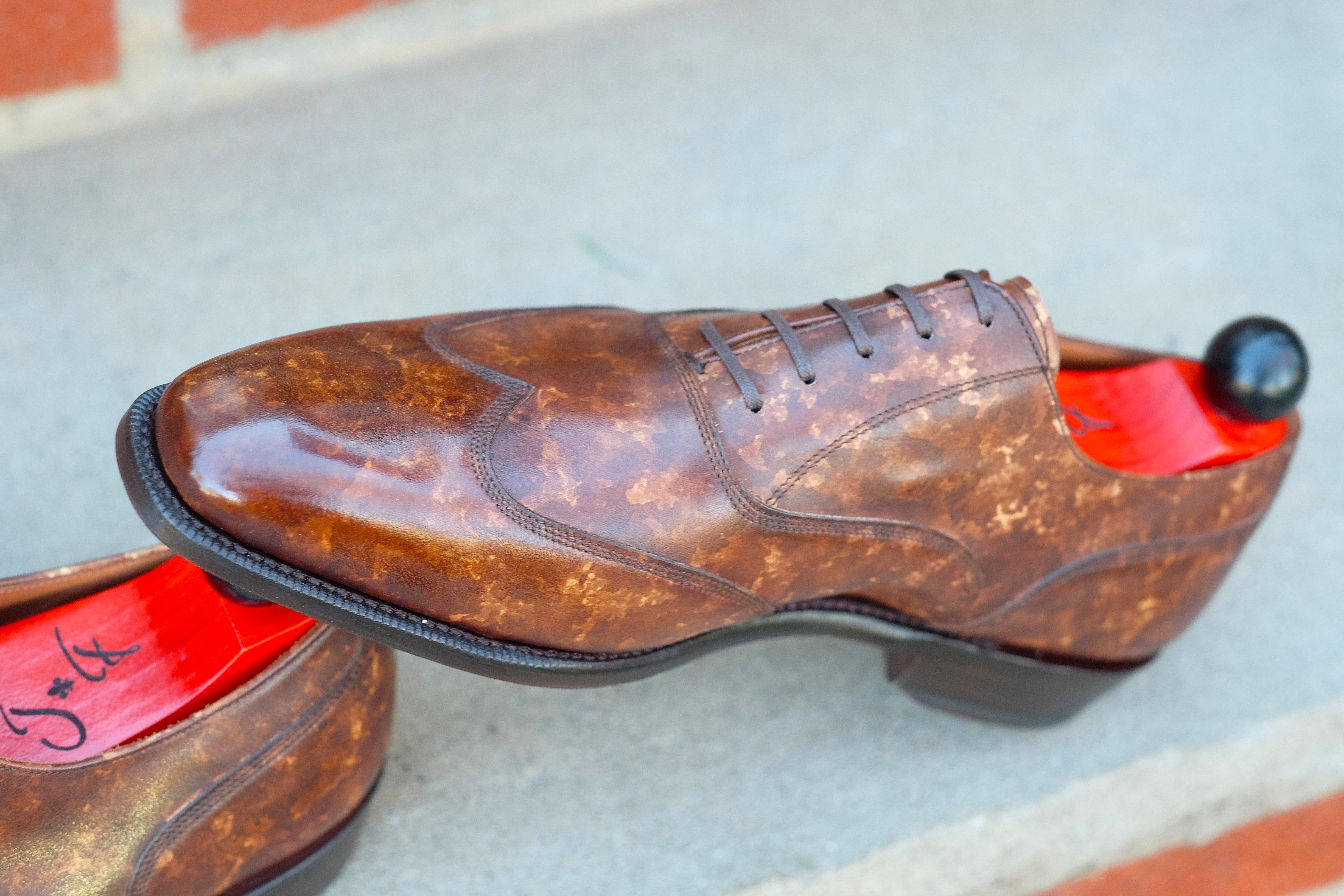 Pullman - Copper Marble Patina - PRE ORDER-Austerity Brogue Oxfords-J.FitzPatrick Footwear