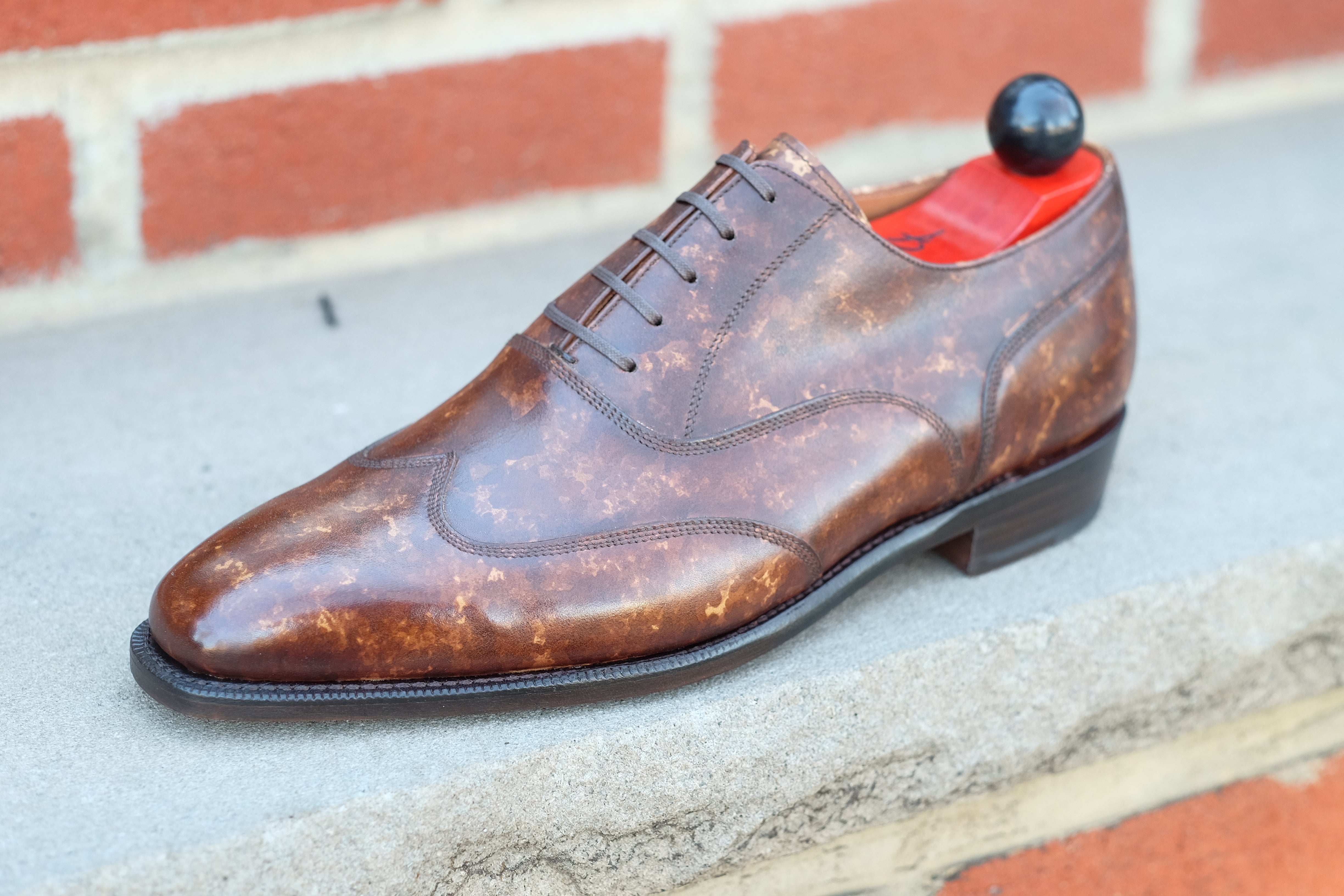 Pullman - Copper Marble Patina - PRE ORDER-Austerity Brogue Oxfords-J.FitzPatrick Footwear