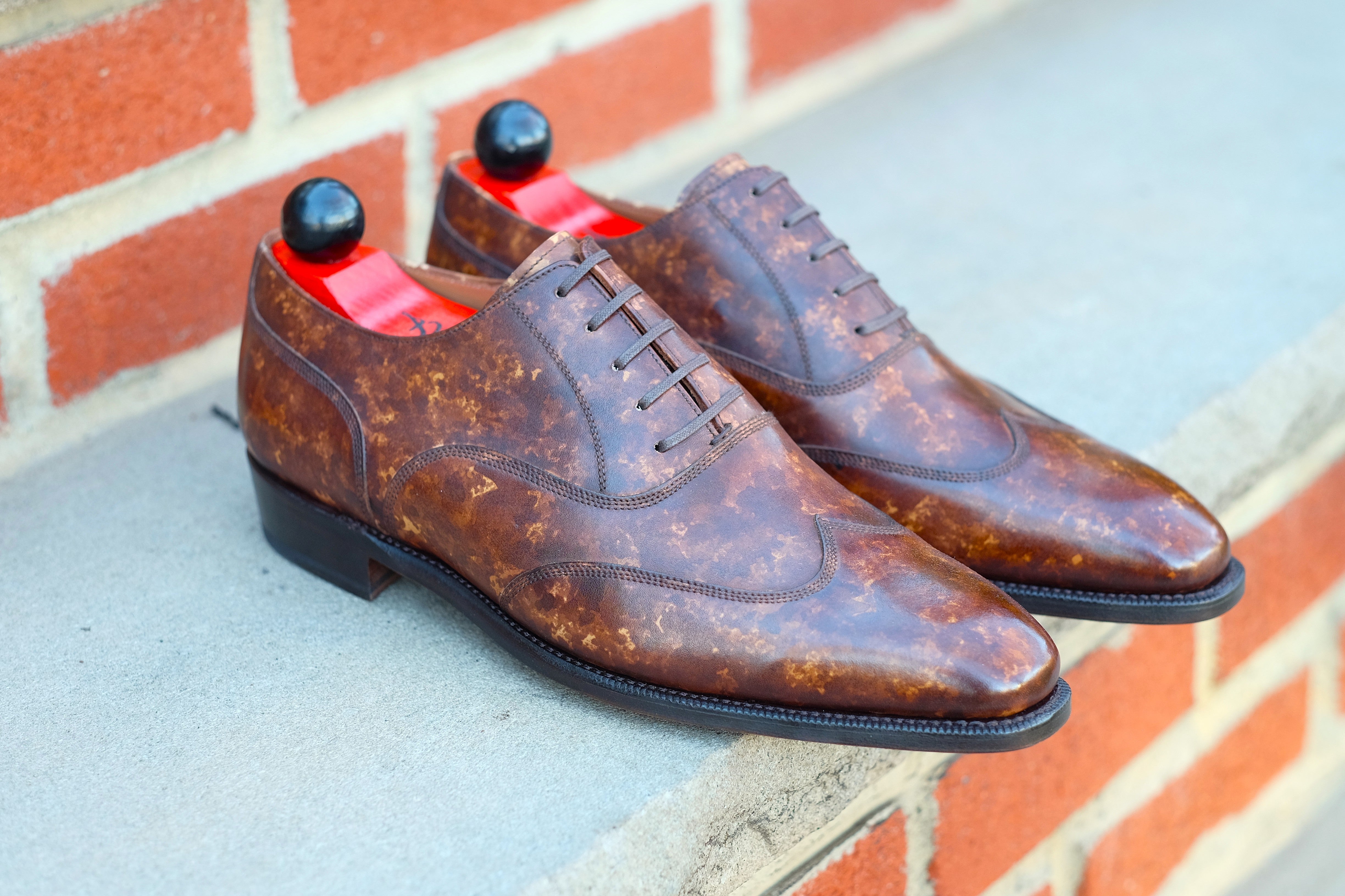 Pullman - Copper Marble Patina - PRE ORDER-Austerity Brogue Oxfords-J.FitzPatrick Footwear