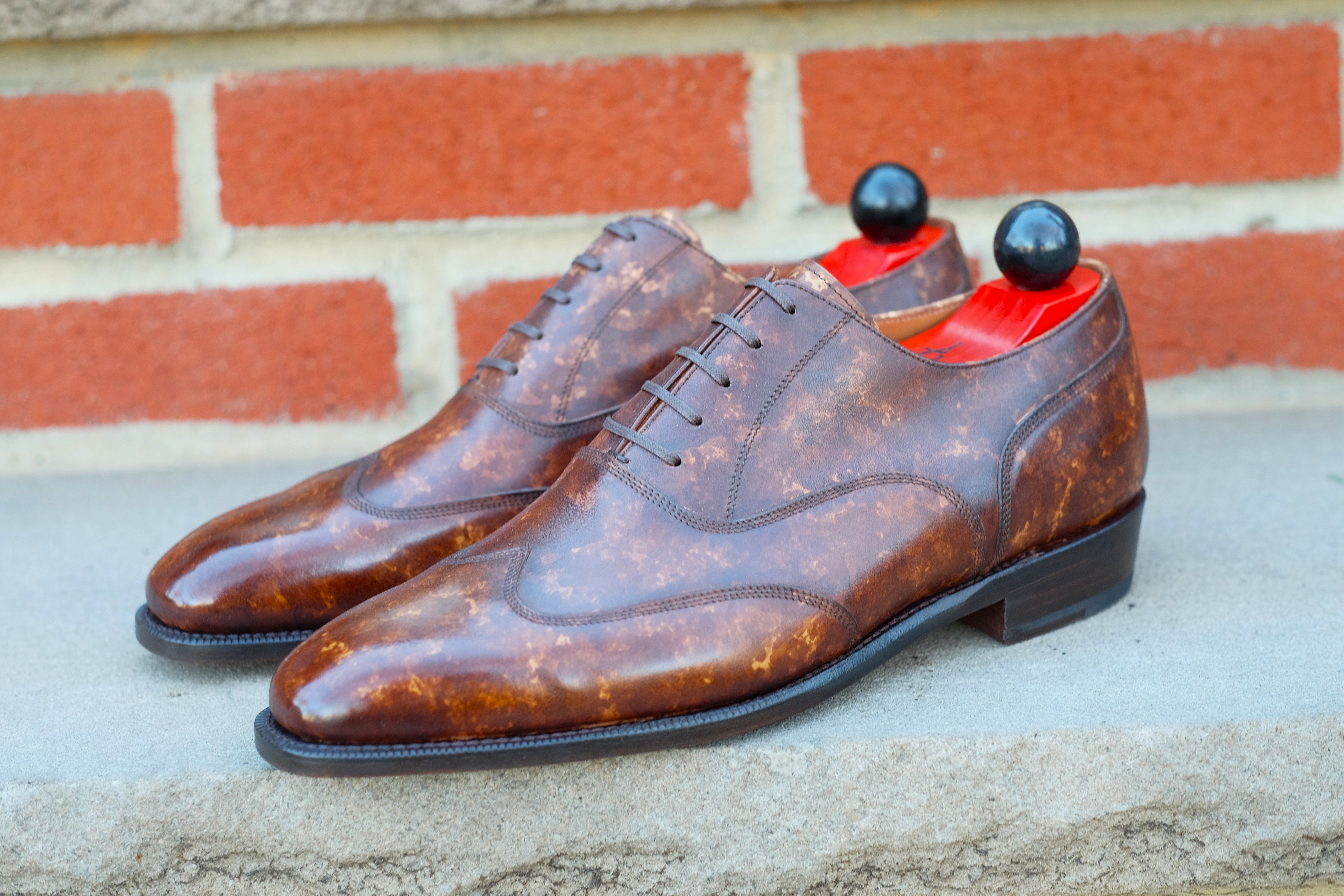 Pullman - Copper Marble Patina - PRE ORDER-Austerity Brogue Oxfords-J.FitzPatrick Footwear