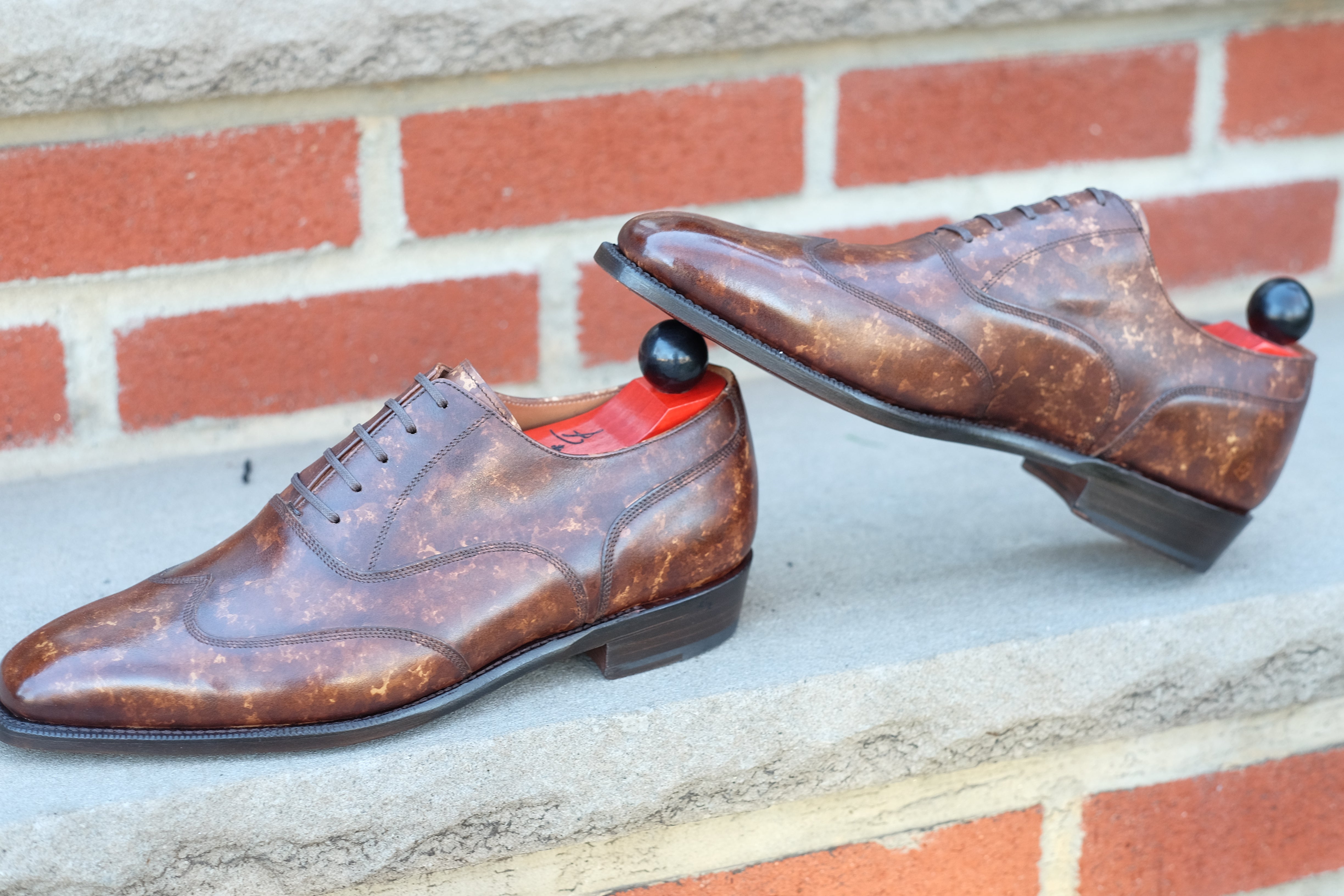 Pullman - Copper Marble Patina - PRE ORDER-Austerity Brogue Oxfords-J.FitzPatrick Footwear