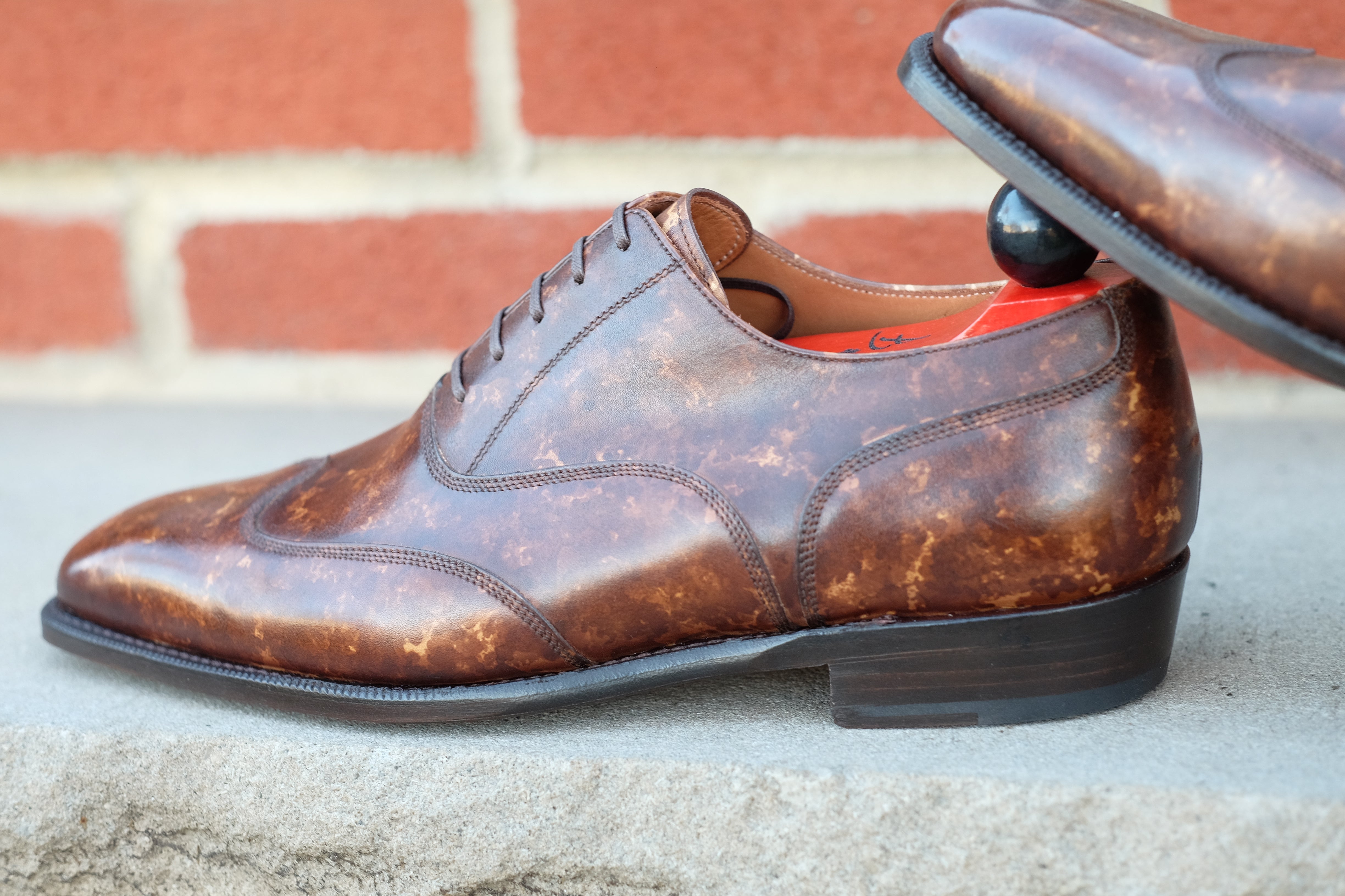 Pullman - Copper Marble Patina - PRE ORDER-Austerity Brogue Oxfords-J.FitzPatrick Footwear