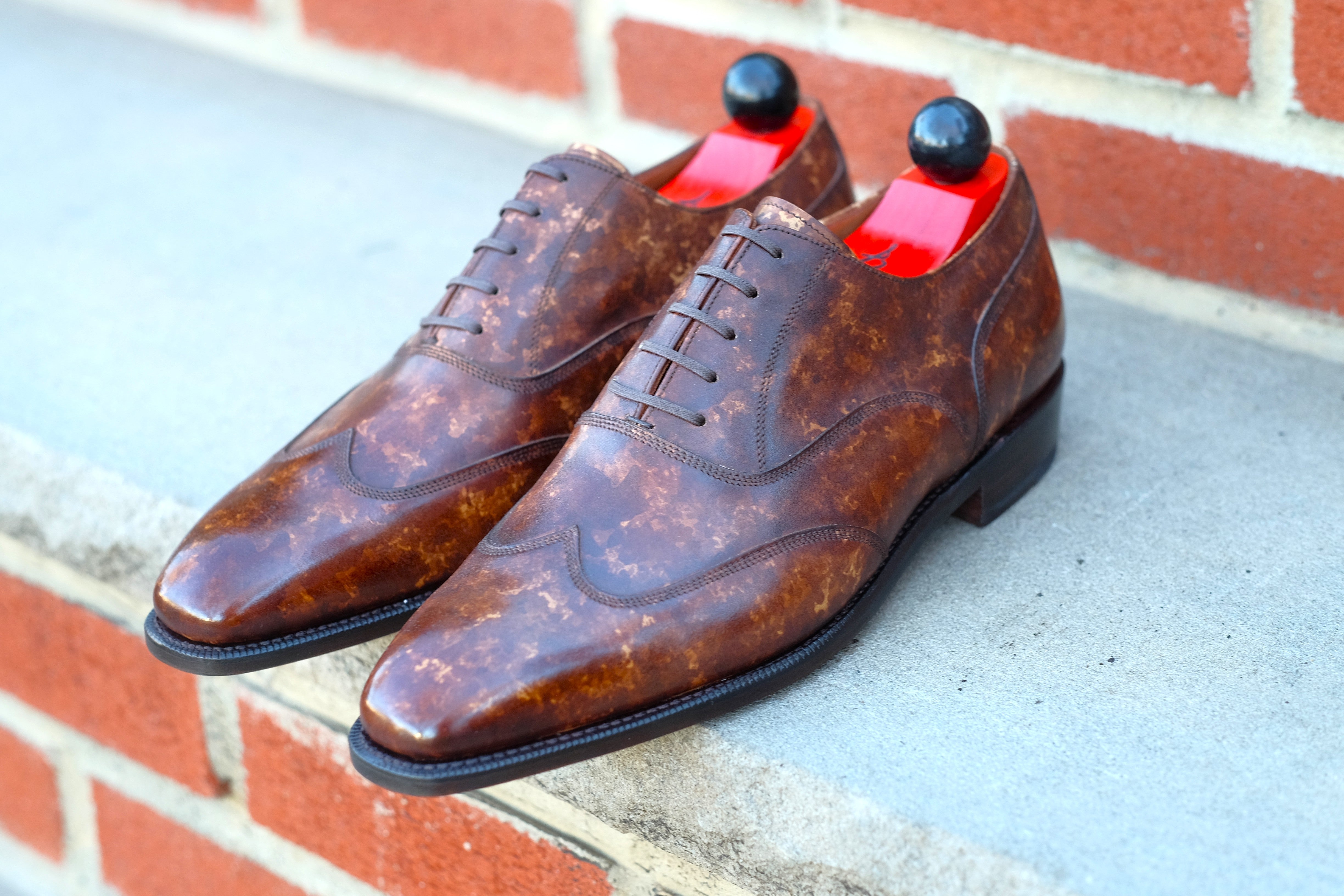 Pullman - Copper Marble Patina - PRE ORDER-Austerity Brogue Oxfords-J.FitzPatrick Footwear