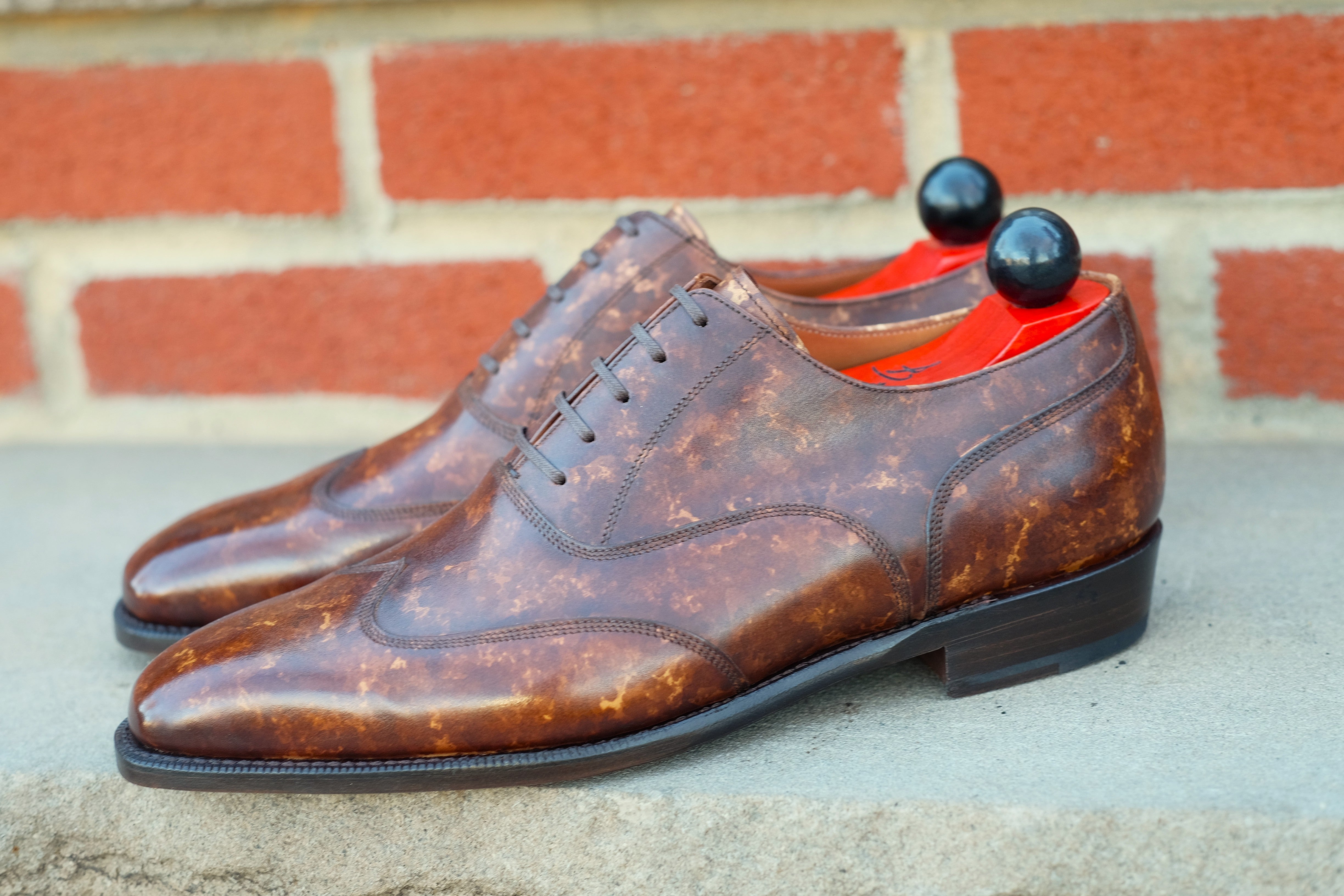 Pullman - Copper Marble Patina - PRE ORDER-Austerity Brogue Oxfords-J.FitzPatrick Footwear