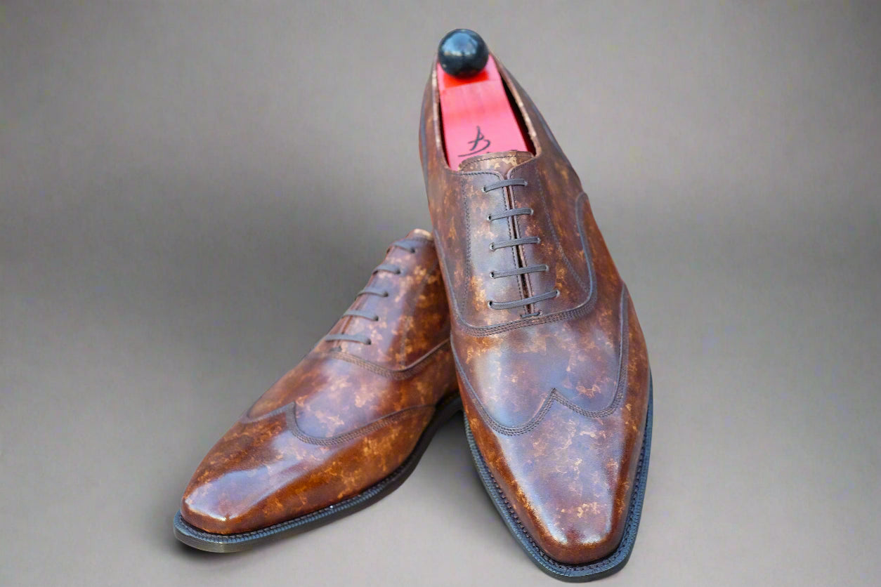 Pullman - Copper Marble Patina - PRE ORDER-Austerity Brogue Oxfords-J.FitzPatrick Footwear