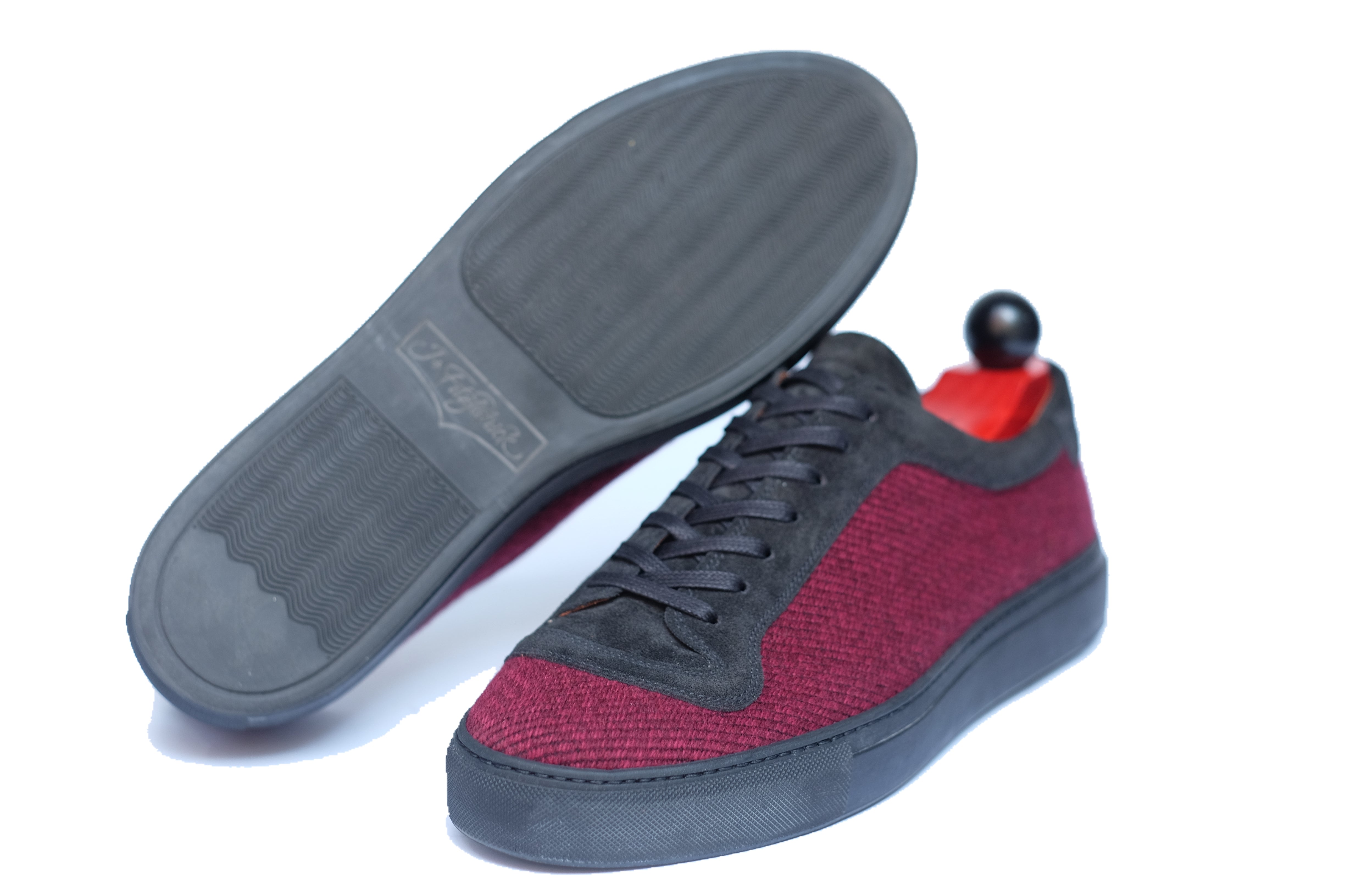 Woodinville - Red Poulsbo Tweed / Black Suede