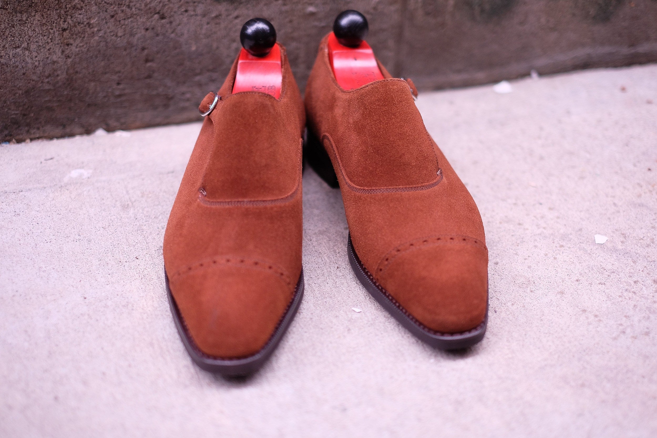 Sandpoint - MTO - Snuff Suede-Made To Order Single Monkstrap Cap Toe Brogue-J.FitzPatrick Footwear