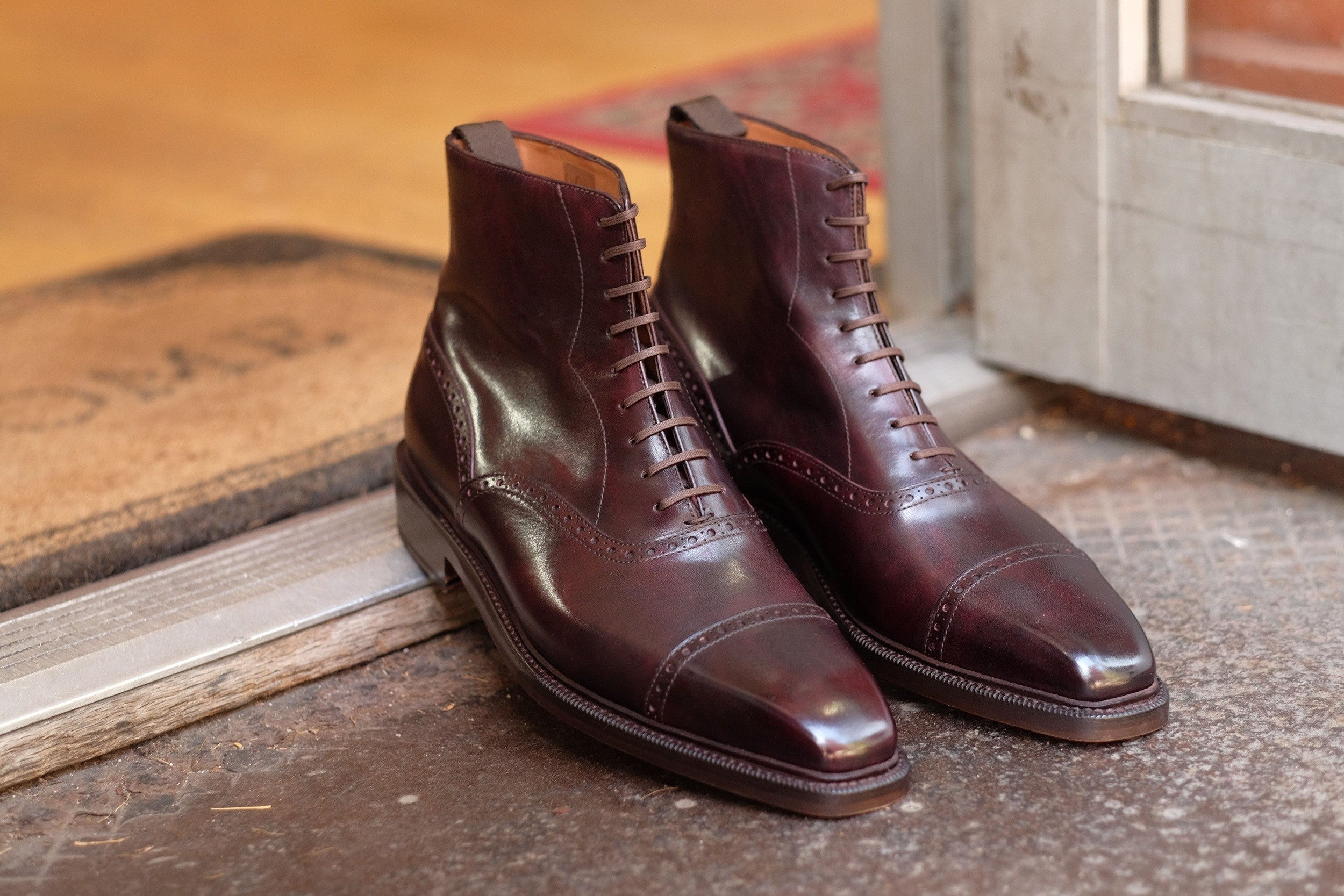 Seaview - MTO - Plum Museum Calf - MGF Last - Double Leather Sole - Storm Welt-Made To Order Boot Cap Toe Brogue-J.FitzPatrick Footwear