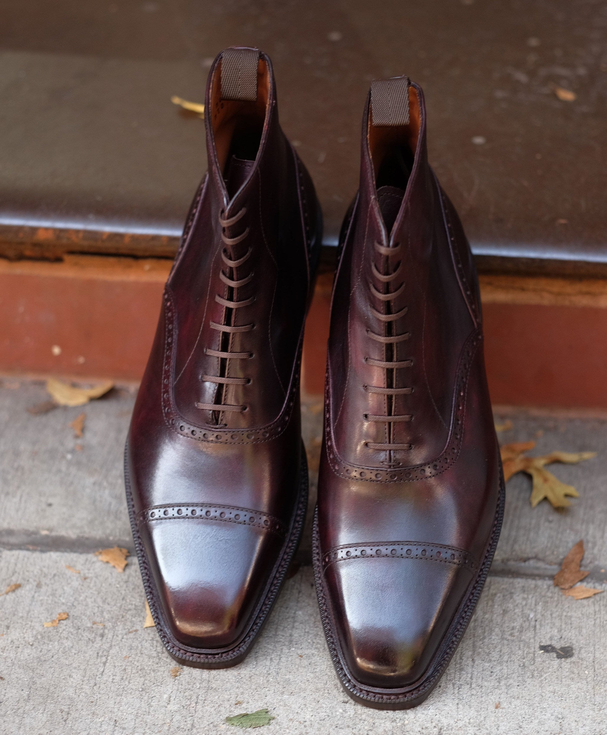Seaview - MTO - Plum Museum Calf - MGF Last - Double Leather Sole - Storm Welt-Made To Order Boot Cap Toe Brogue-J.FitzPatrick Footwear