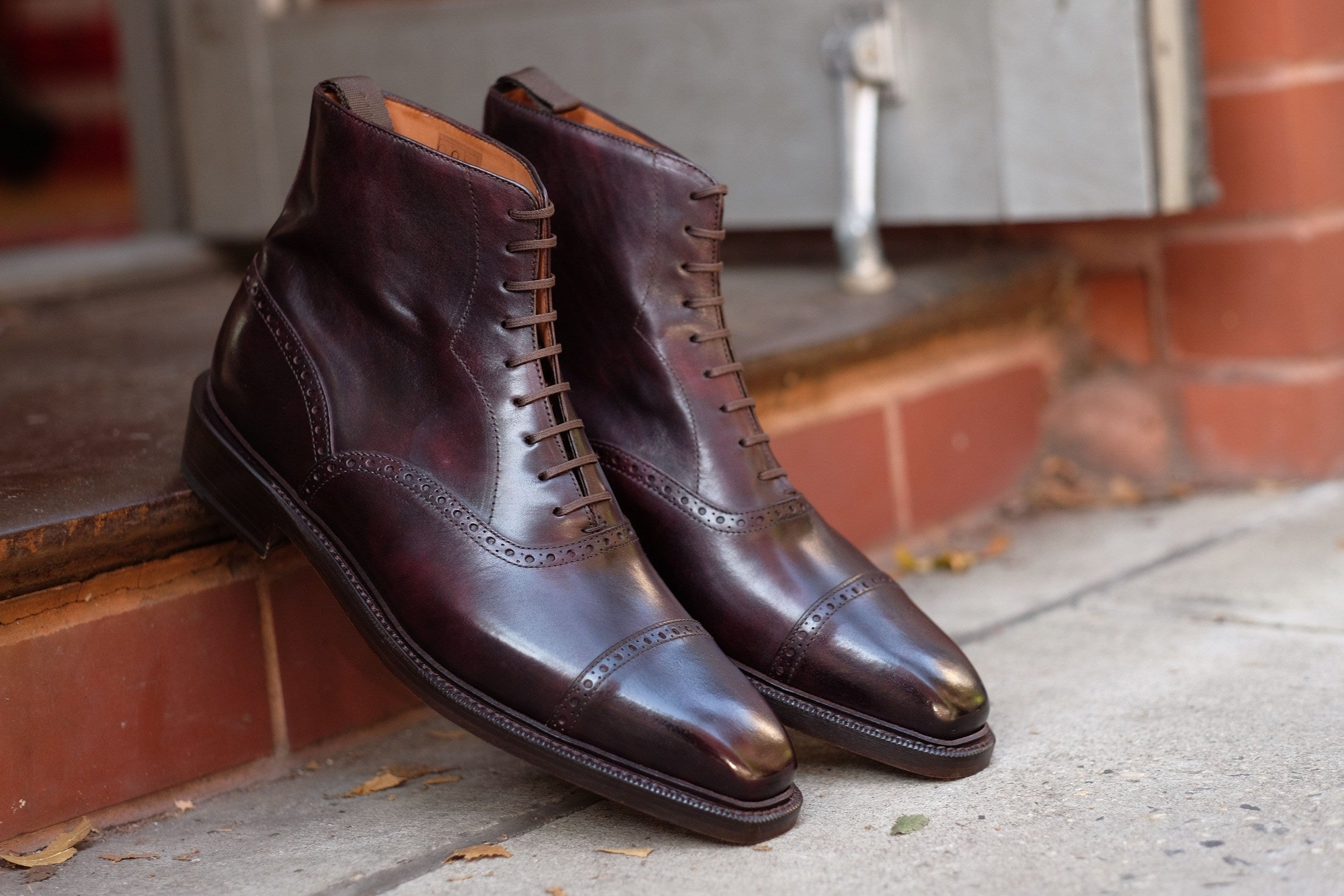Seaview - MTO - Plum Museum Calf - MGF Last - Double Leather Sole - Storm Welt-Made To Order Boot Cap Toe Brogue-J.FitzPatrick Footwear