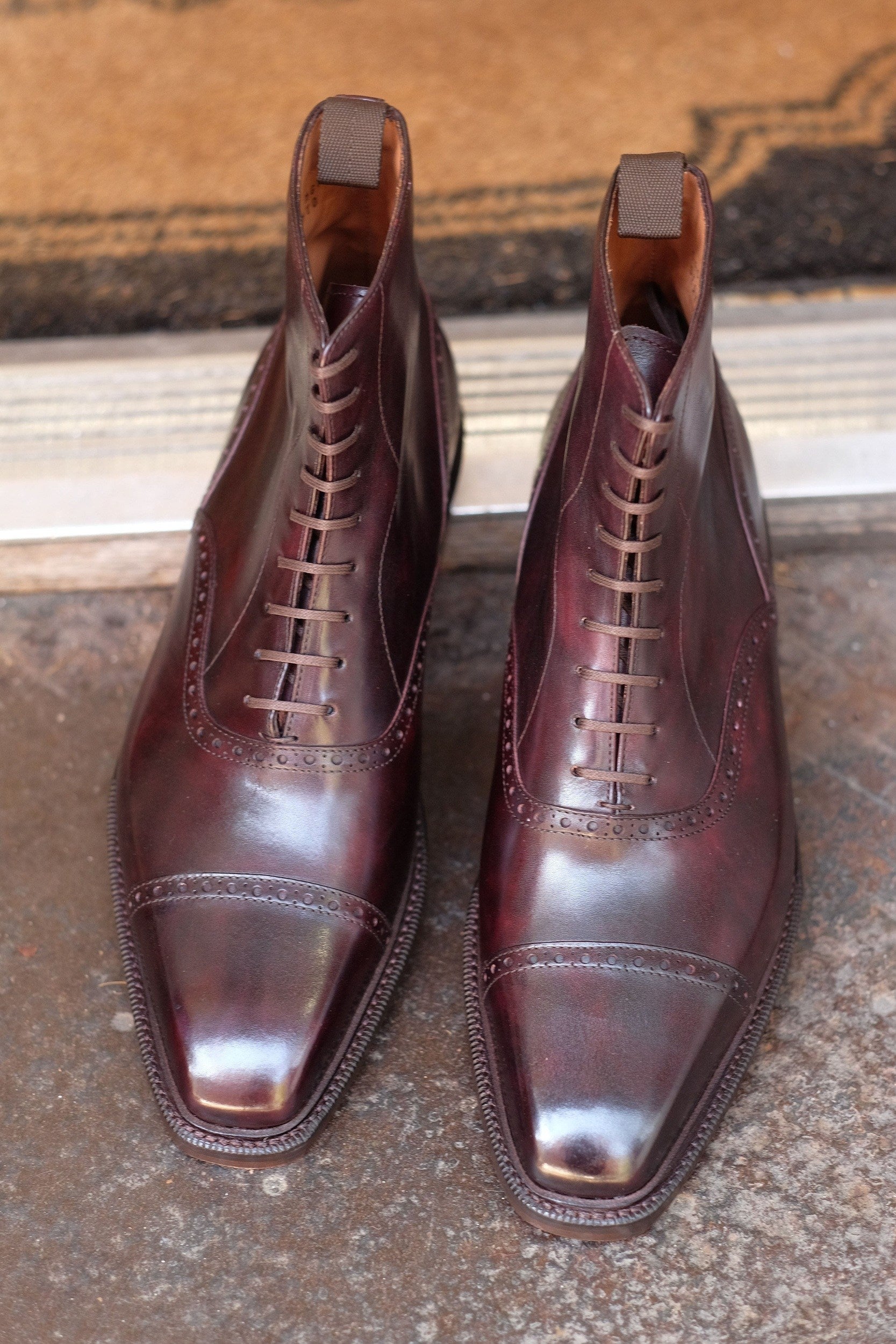 Seaview - MTO - Plum Museum Calf - MGF Last - Double Leather Sole - Storm Welt-Made To Order Boot Cap Toe Brogue-J.FitzPatrick Footwear