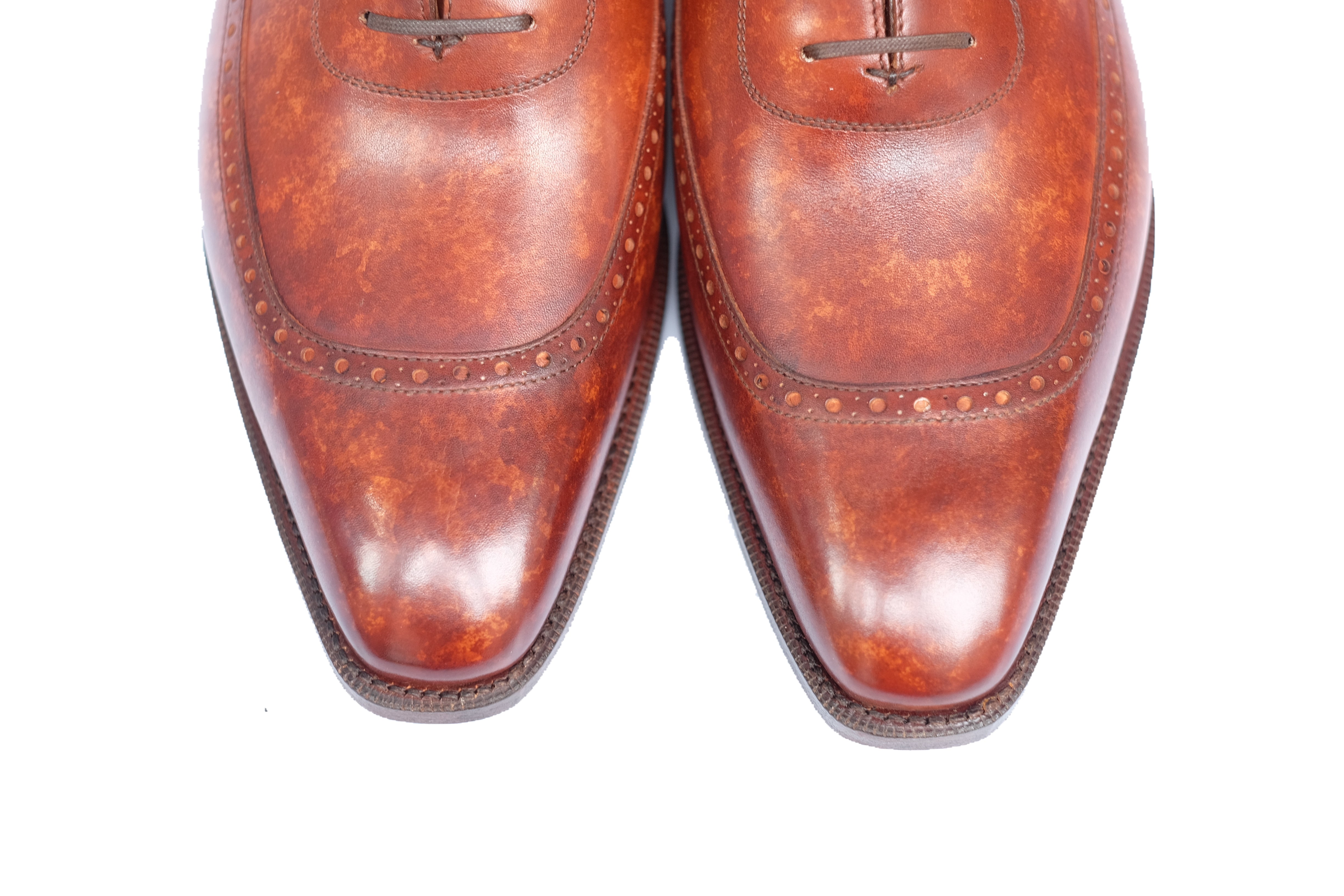 Sebastien - MTO - Gold Marble Patina - LPB Last - Single Leather Sole-Made To Order U Wing Longwing Brogue Adelaide Oxfords-J.FitzPatrick Footwear