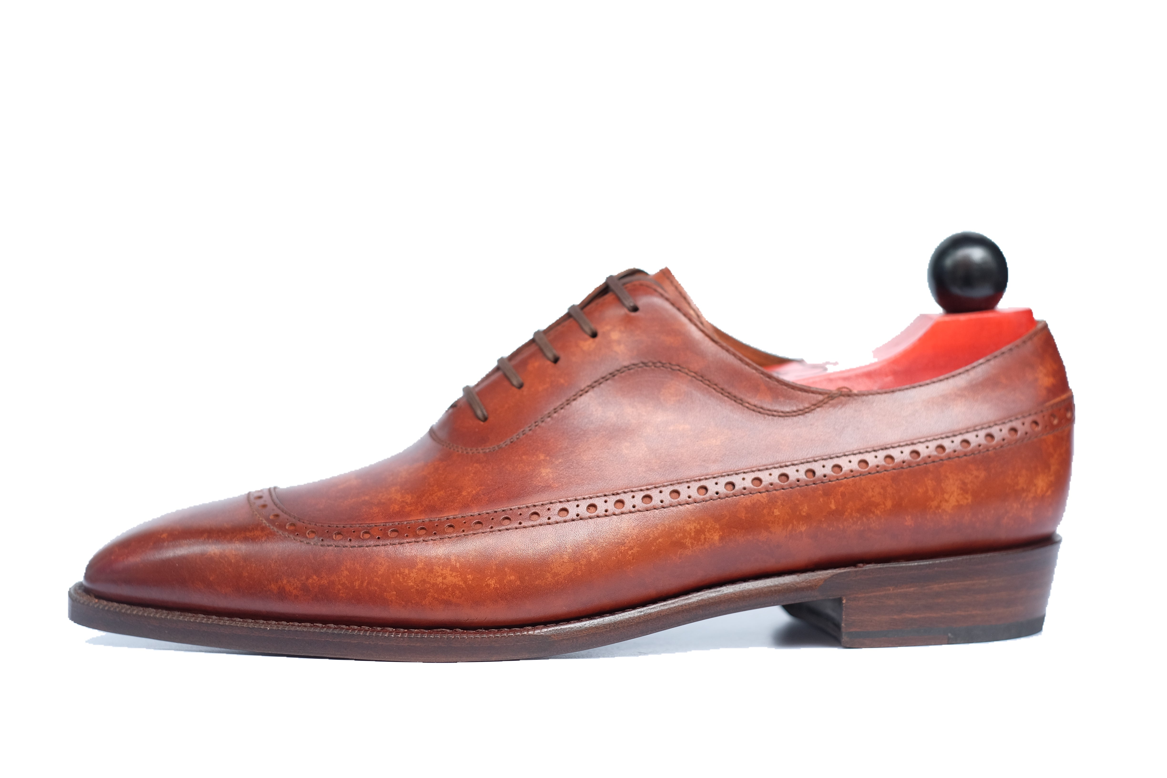 Sebastien - MTO - Gold Marble Patina - LPB Last - Single Leather Sole-Made To Order U Wing Longwing Brogue Adelaide Oxfords-J.FitzPatrick Footwear
