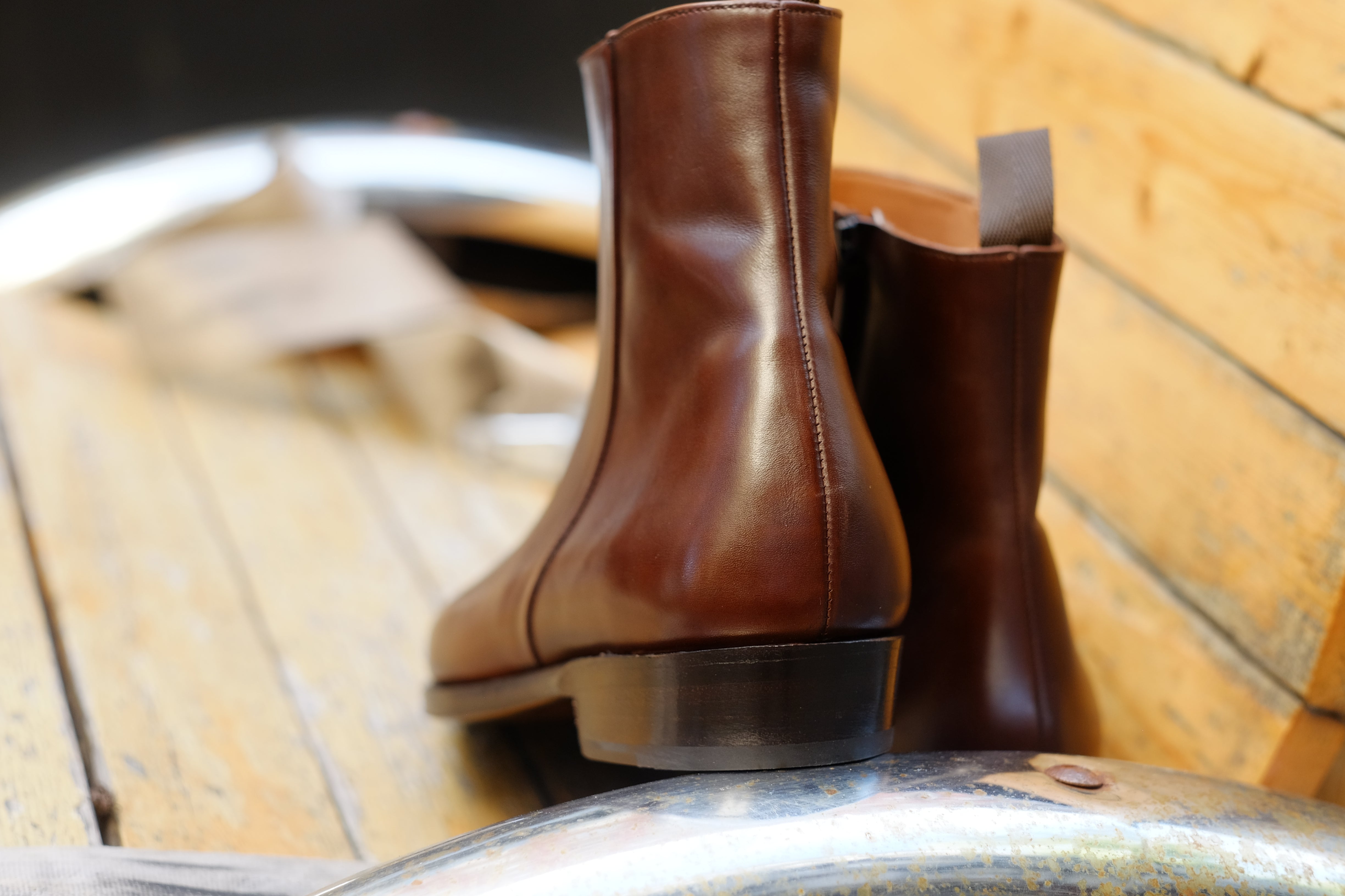 Southcenter - Dark Mahogany Calf-Zip Boots-J.FitzPatrick Footwear
