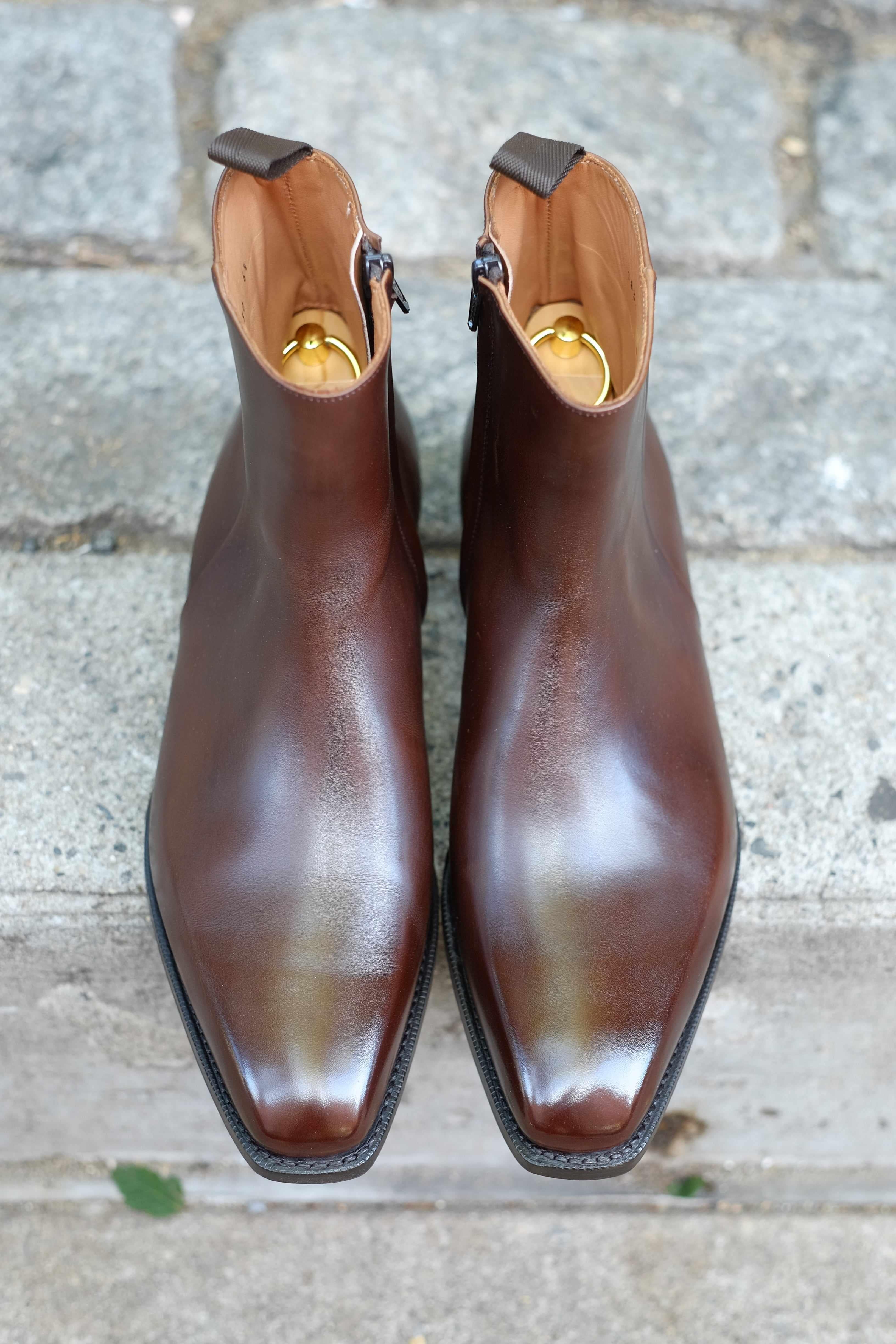Southcenter - Dark Mahogany Calf-Zip Boots-J.FitzPatrick Footwear