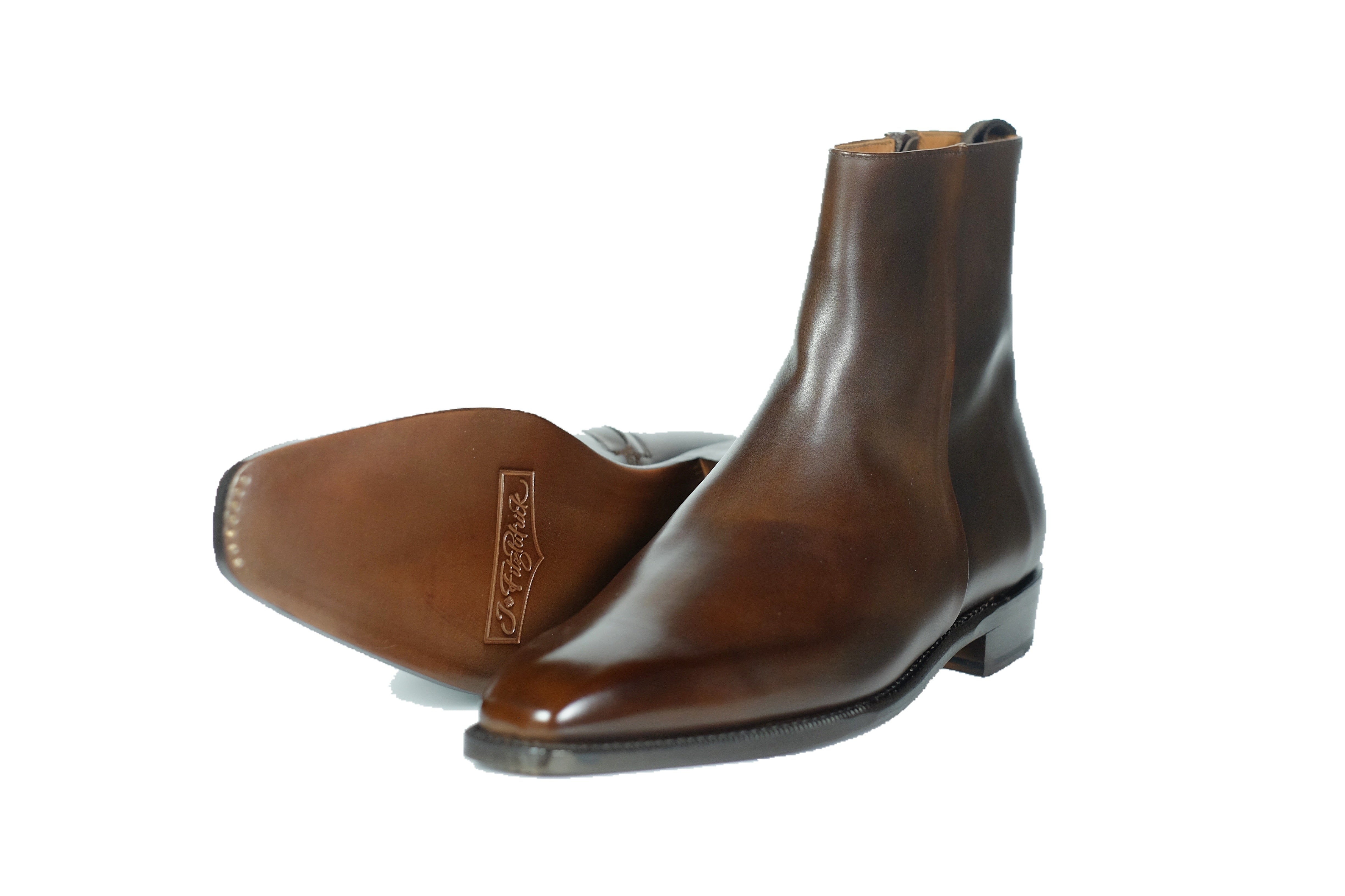 Southcenter - Dark Mahogany Calf-Zip Boots-J.FitzPatrick Footwear