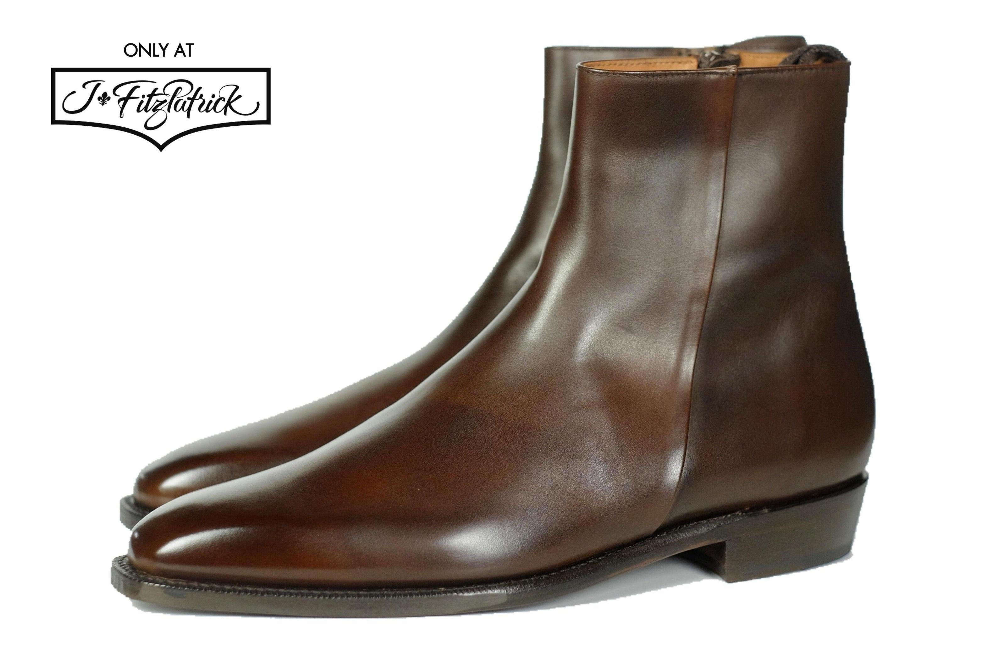 Southcenter - Dark Mahogany Calf-Zip Boots-J.FitzPatrick Footwear