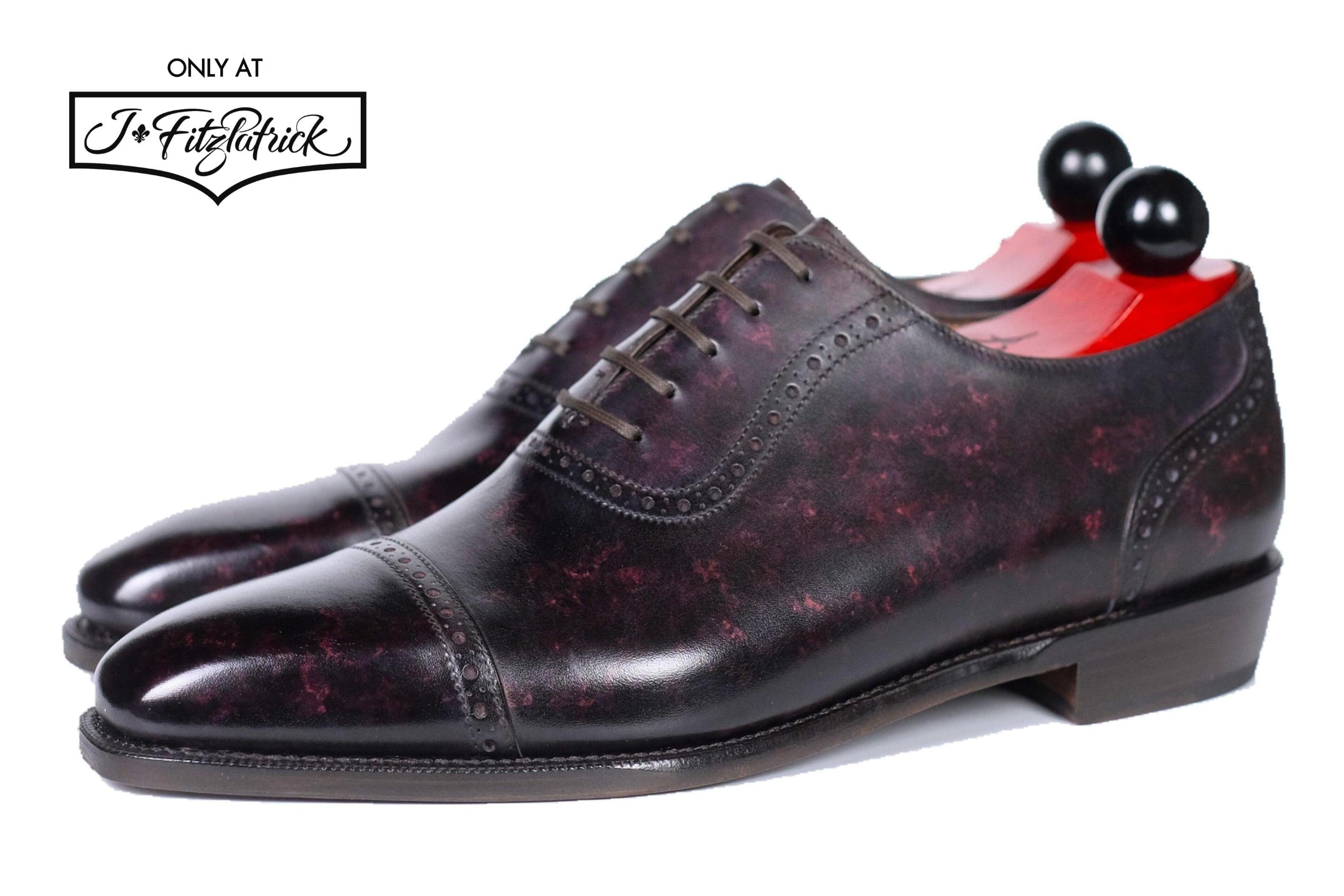 Sunnyside - Plum Marble Patina - PRE ORDER-Captoe Cap Toe Oxfords-J.FitzPatrick Footwear