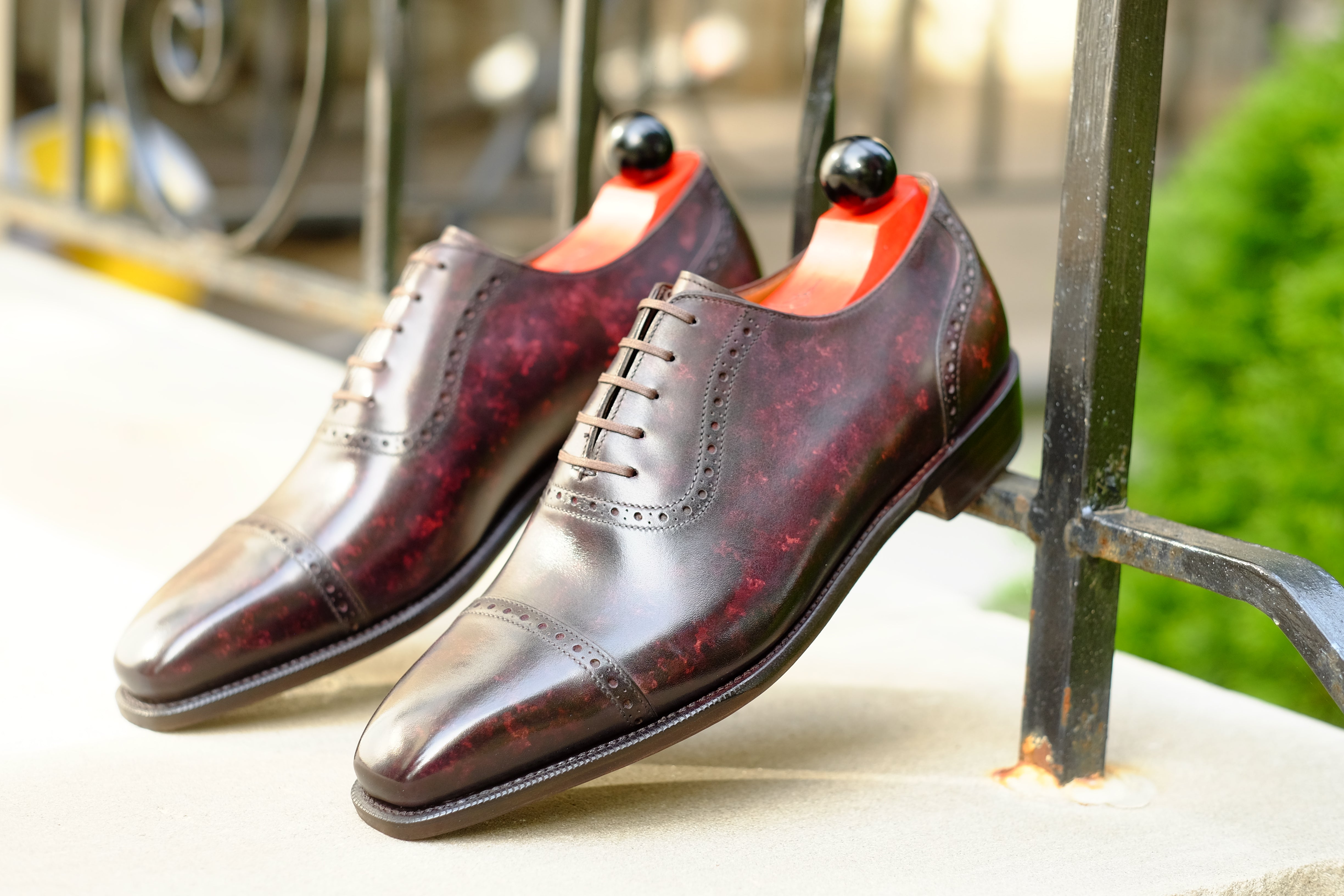 Sunnyside - Plum Marble Patina - PRE ORDER-Captoe Cap Toe Oxfords-J.FitzPatrick Footwear