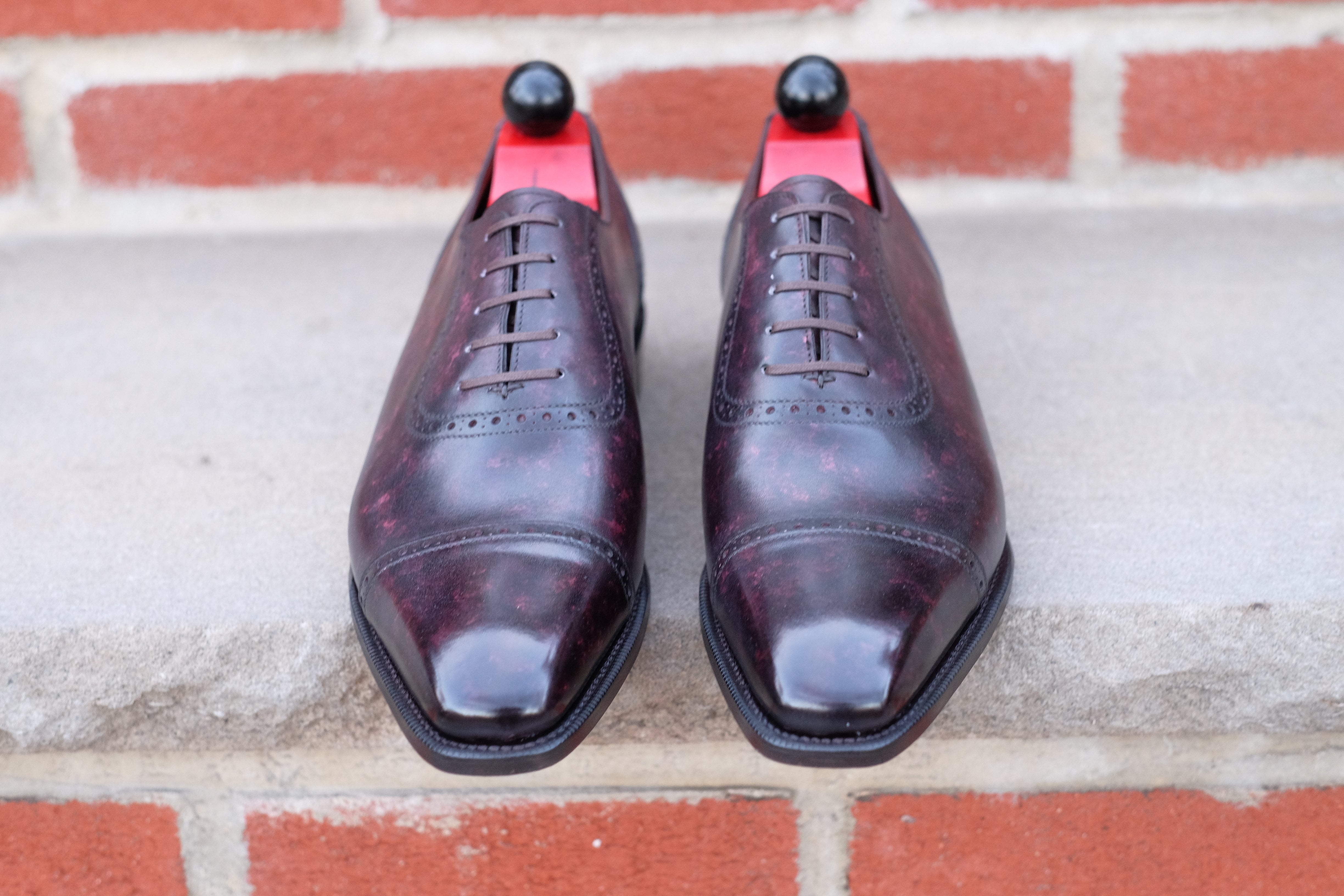 Sunnyside - Plum Marble Patina - PRE ORDER-Captoe Cap Toe Oxfords-J.FitzPatrick Footwear
