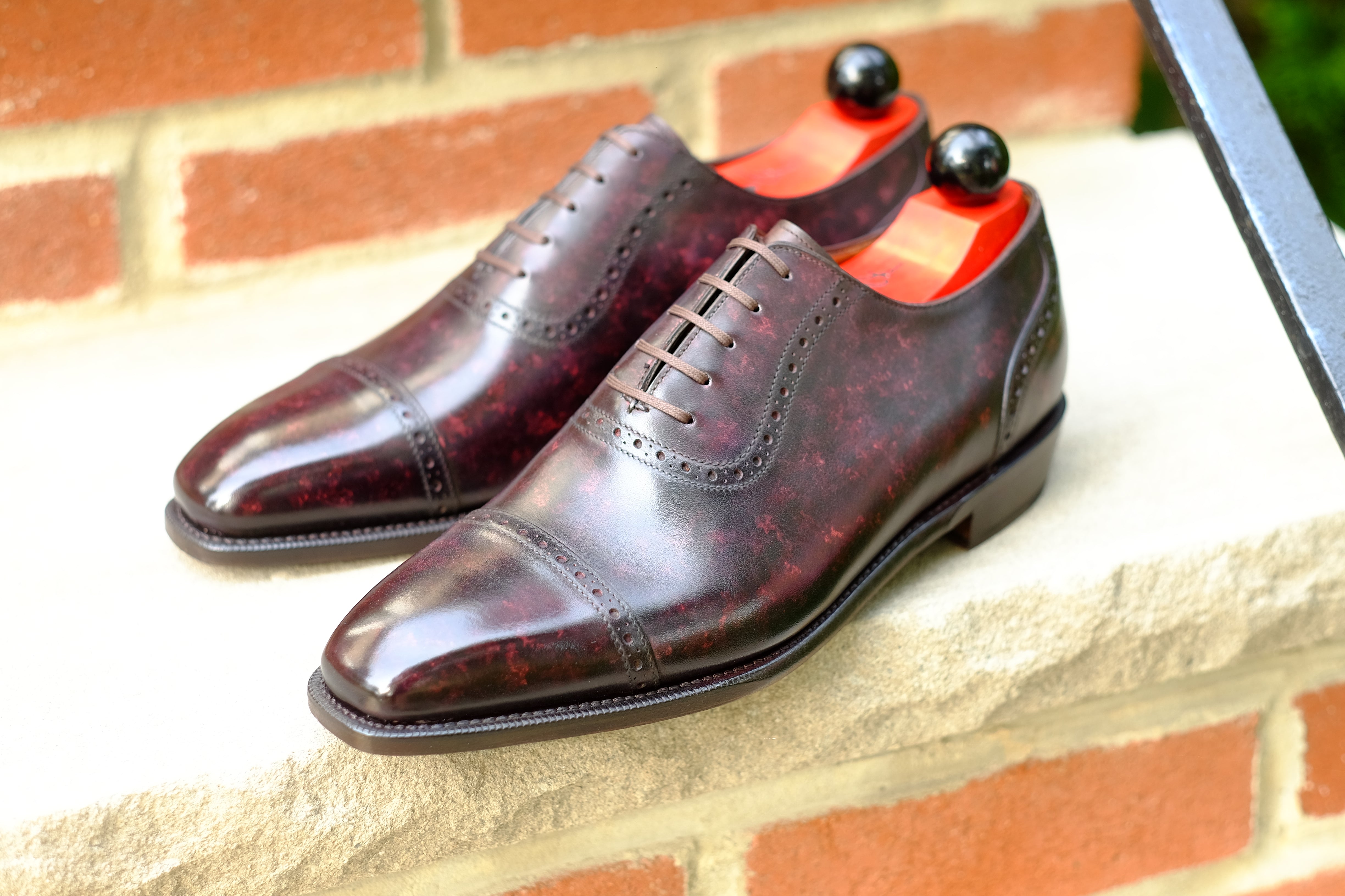 Sunnyside - Plum Marble Patina - PRE ORDER-Captoe Cap Toe Oxfords-J.FitzPatrick Footwear