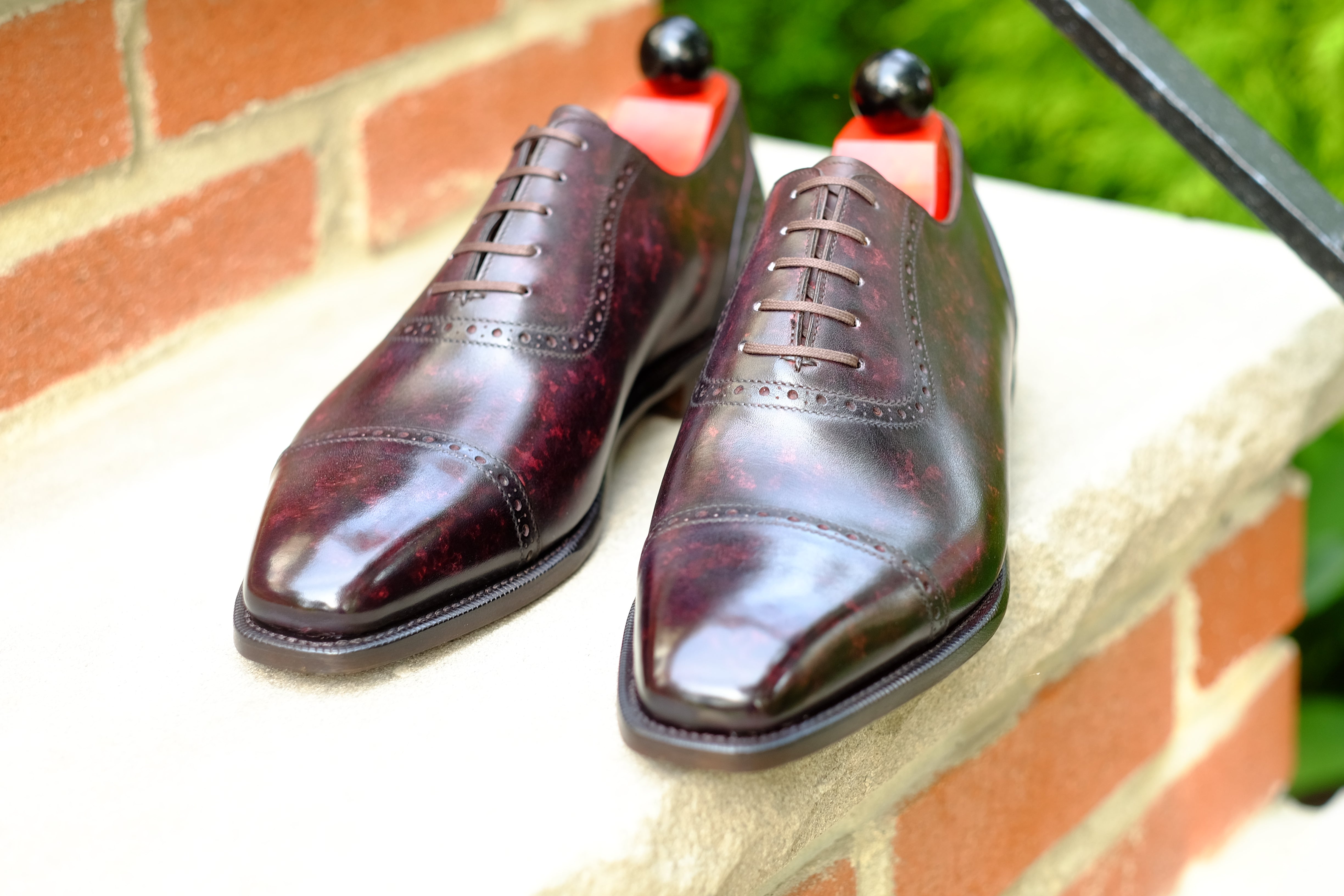 Sunnyside - Plum Marble Patina - PRE ORDER-Captoe Cap Toe Oxfords-J.FitzPatrick Footwear