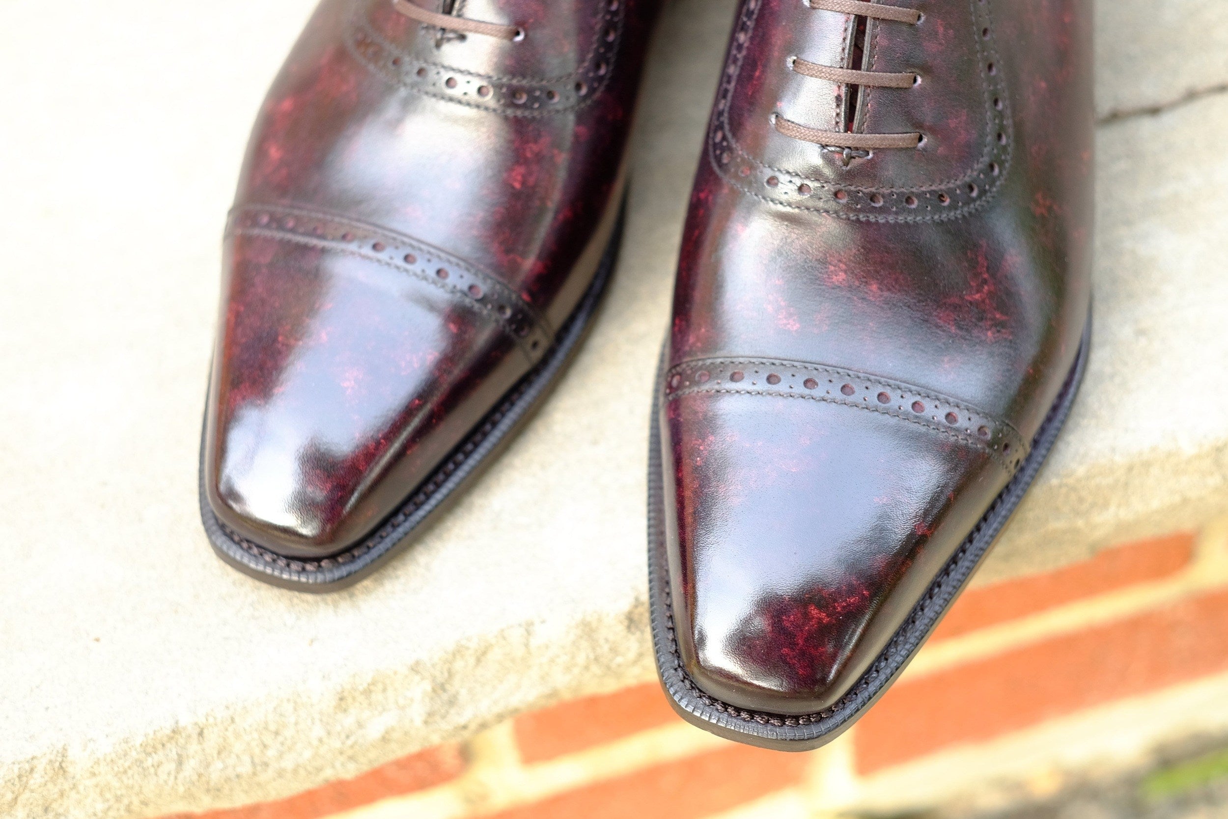 Sunnyside - Plum Marble Patina - PRE ORDER-Captoe Cap Toe Oxfords-J.FitzPatrick Footwear