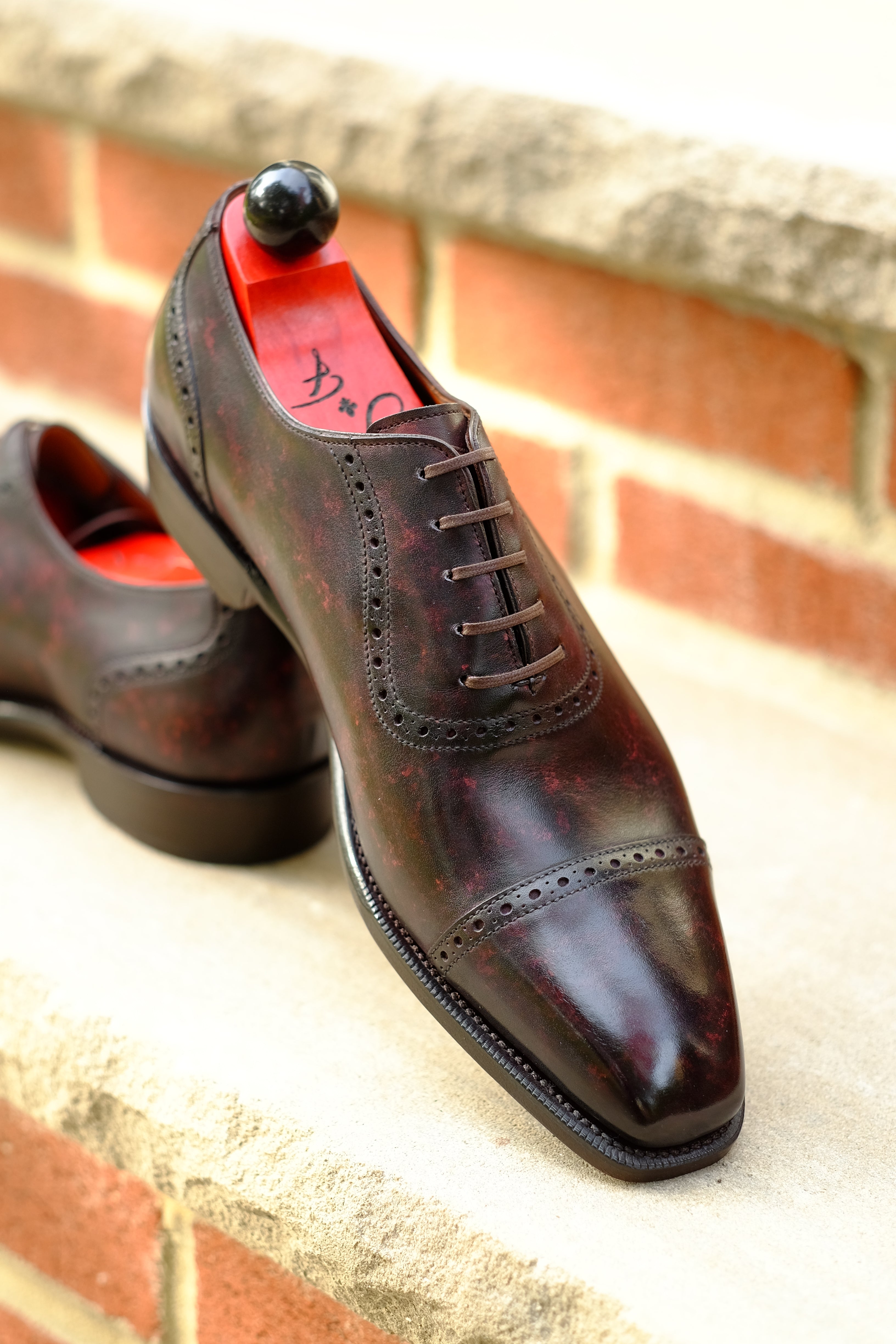 Sunnyside - Plum Marble Patina - PRE ORDER-Captoe Cap Toe Oxfords-J.FitzPatrick Footwear