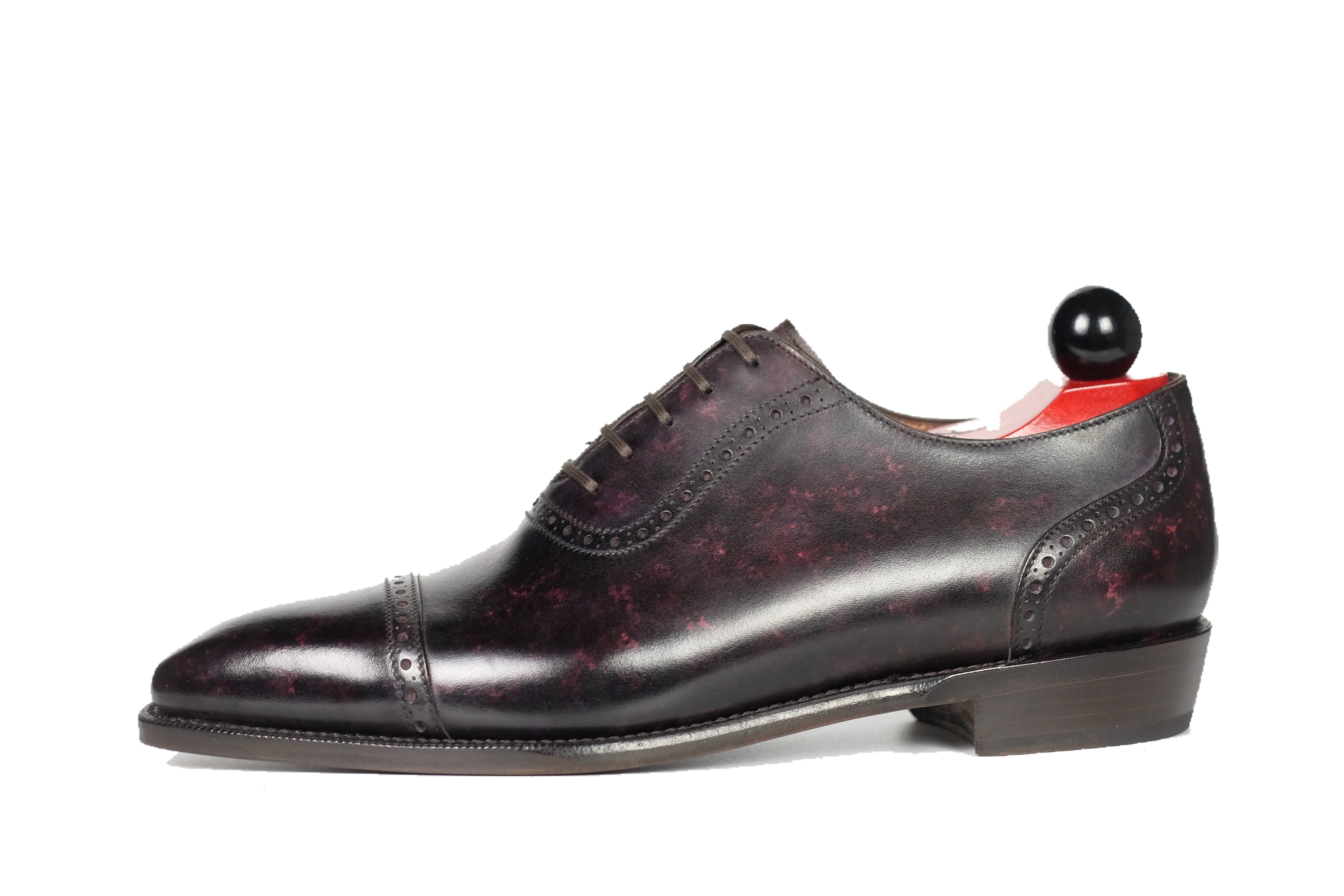 Sunnyside - Plum Marble Patina - PRE ORDER-Captoe Cap Toe Oxfords-J.FitzPatrick Footwear